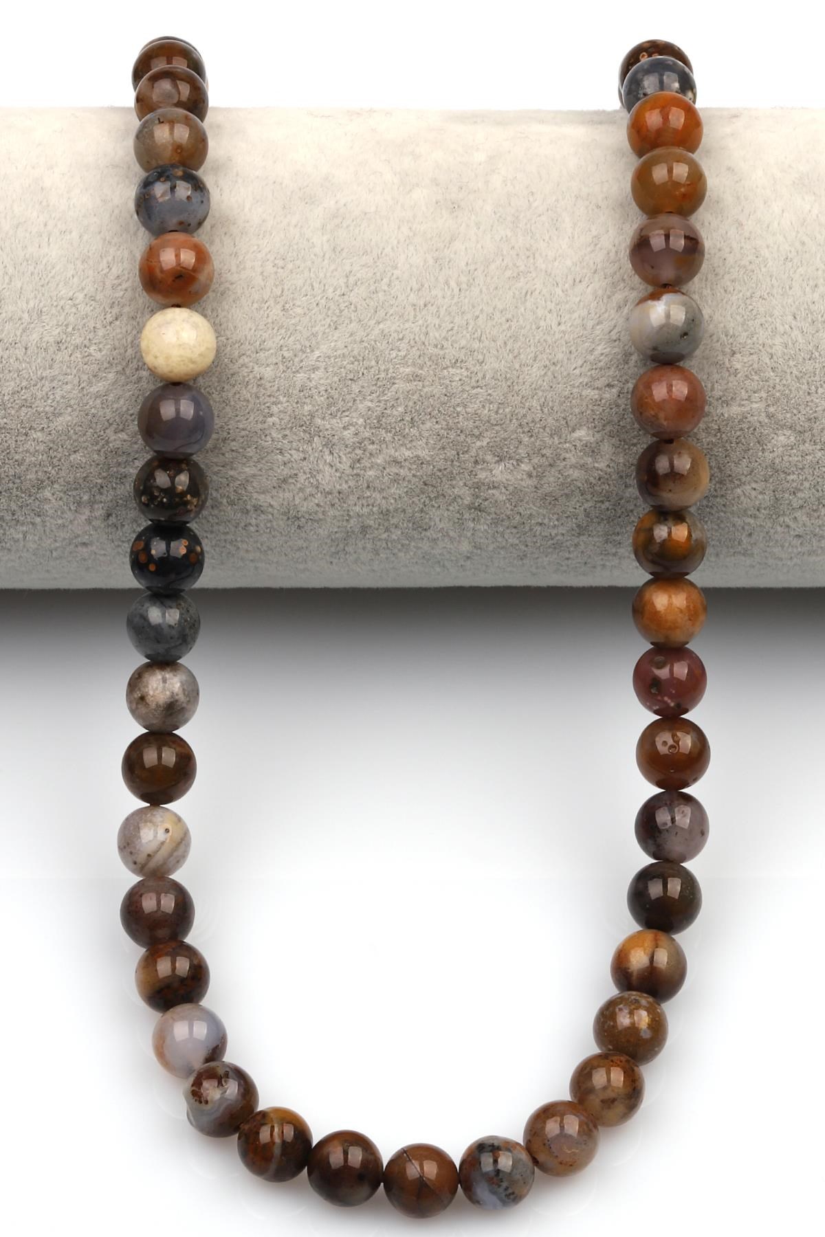 Dağ Akik (Mountain Agate) Doğaltaş Dizi 8 mm Küre Kesim