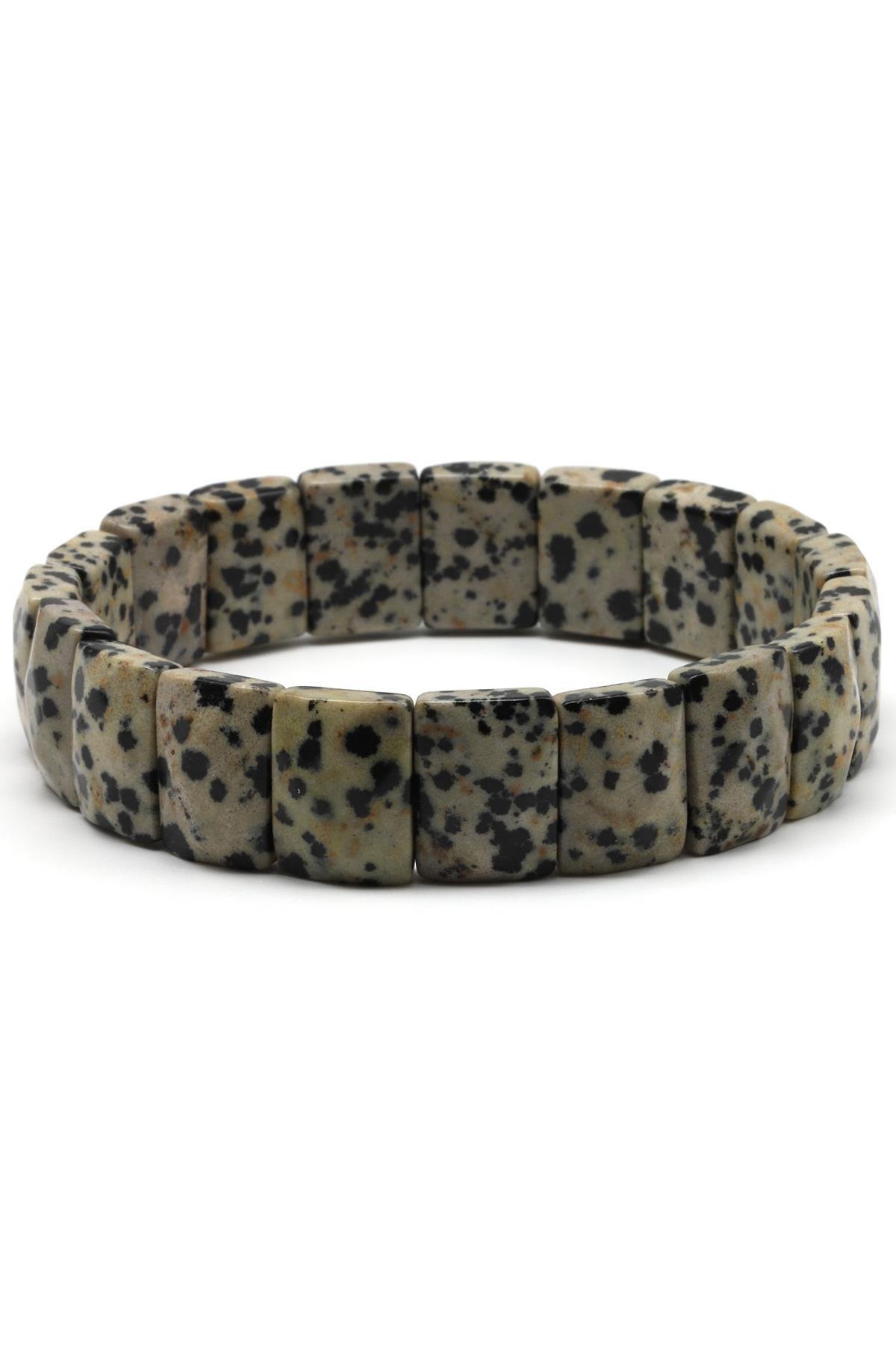 Dalmaçyalı Jasper Doğal Taş Bileklik 10 x 14 mm Özel Kesim