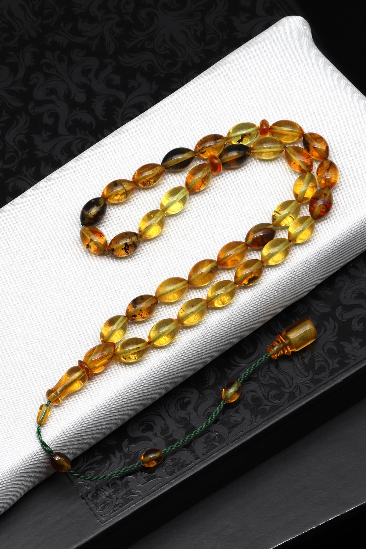 Damla Kehribar Arpa Kesim Tesbih Litvanya Sertifikalı