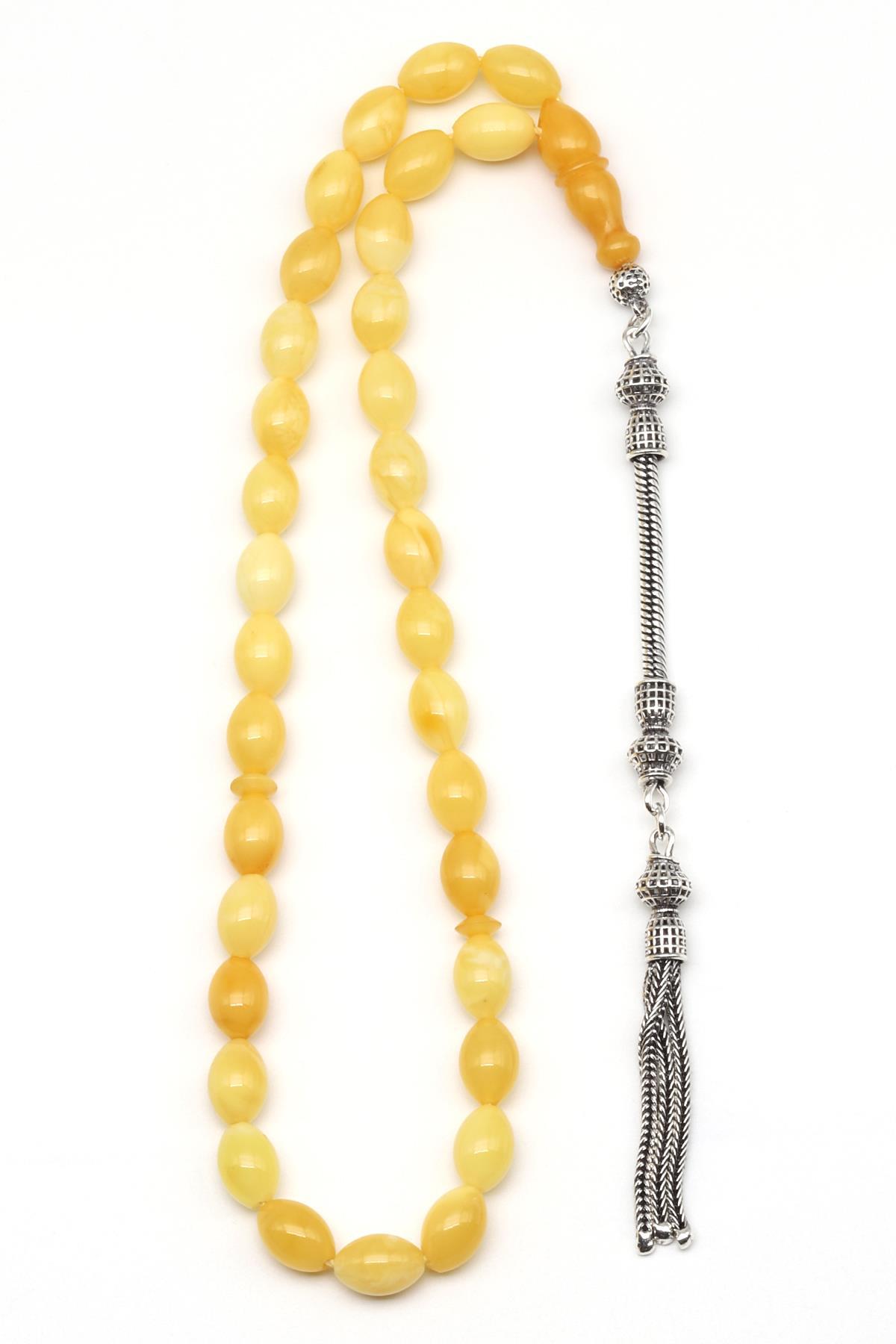 Damla Kehribar Arpa Kesim Tesbih Litvanya Sertifikalı