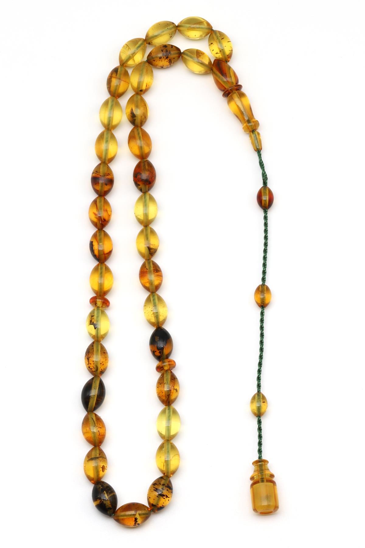 Damla Kehribar Arpa Kesim Tesbih Litvanya Sertifikalı