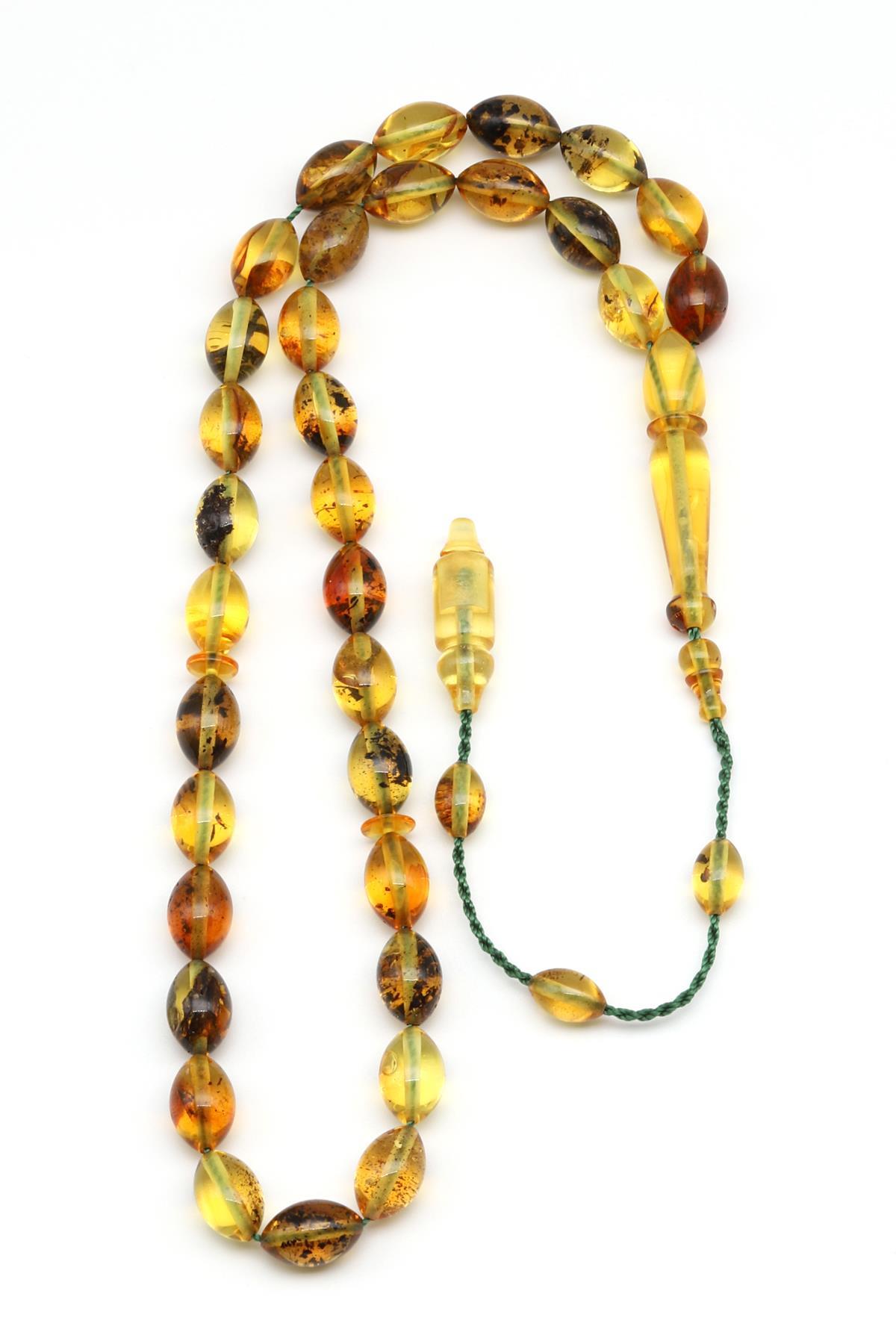 Damla Kehribar Arpa Kesim Tesbih Litvanya Sertifikalı