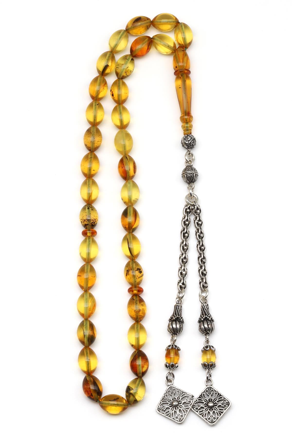 Damla Kehribar Arpa Kesim Tesbih Litvanya Sertifikalı