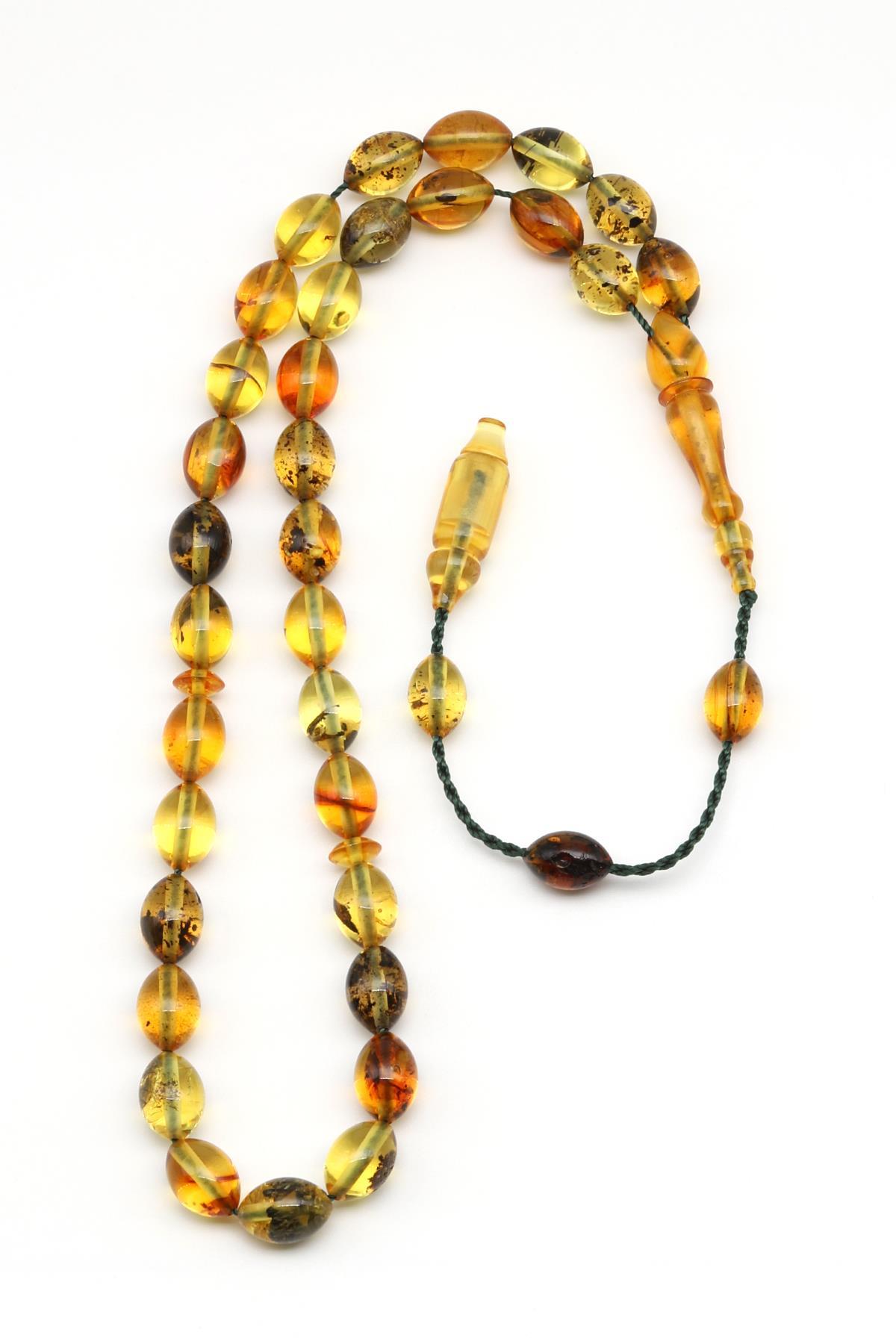 Damla Kehribar Arpa Kesim Tesbih Litvanya Sertifikalı