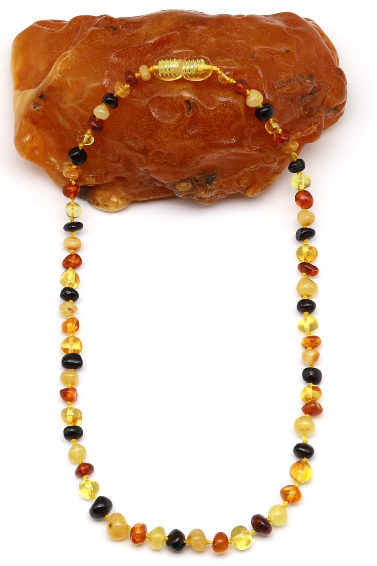 Damla Kehribar Bebek Diş Kolye - 32 cm