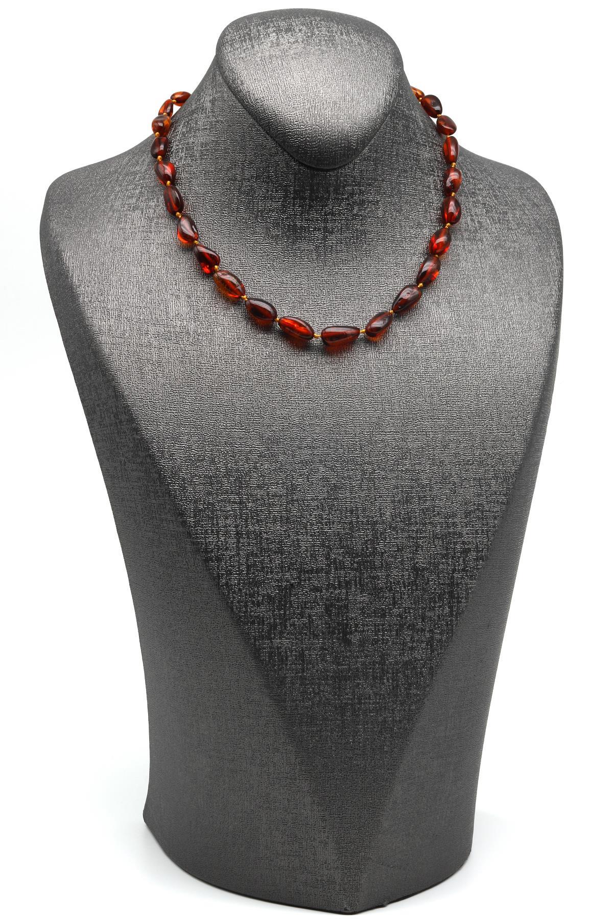 Damla Kehribar Bebek Diş Kolye – 32 cm