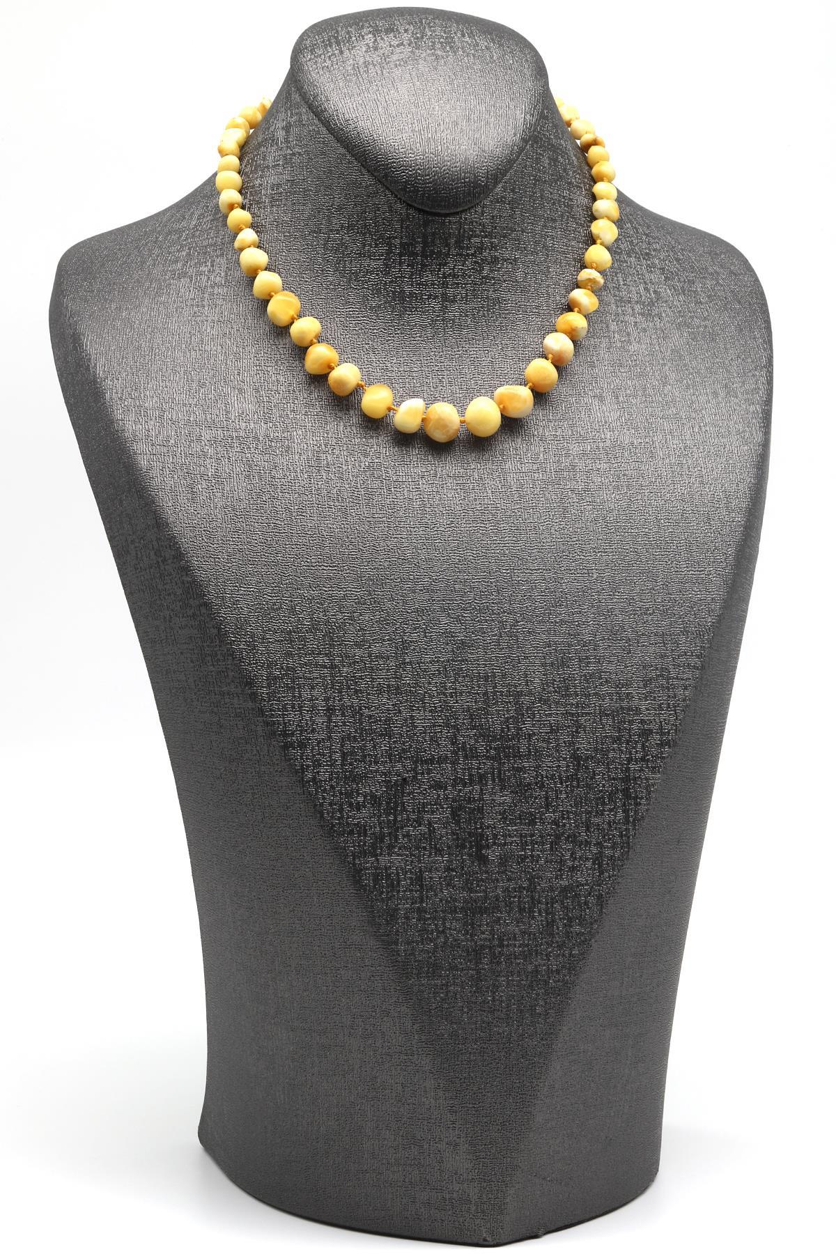 Damla Kehribar Bebek Diş Kolye – 34 cm