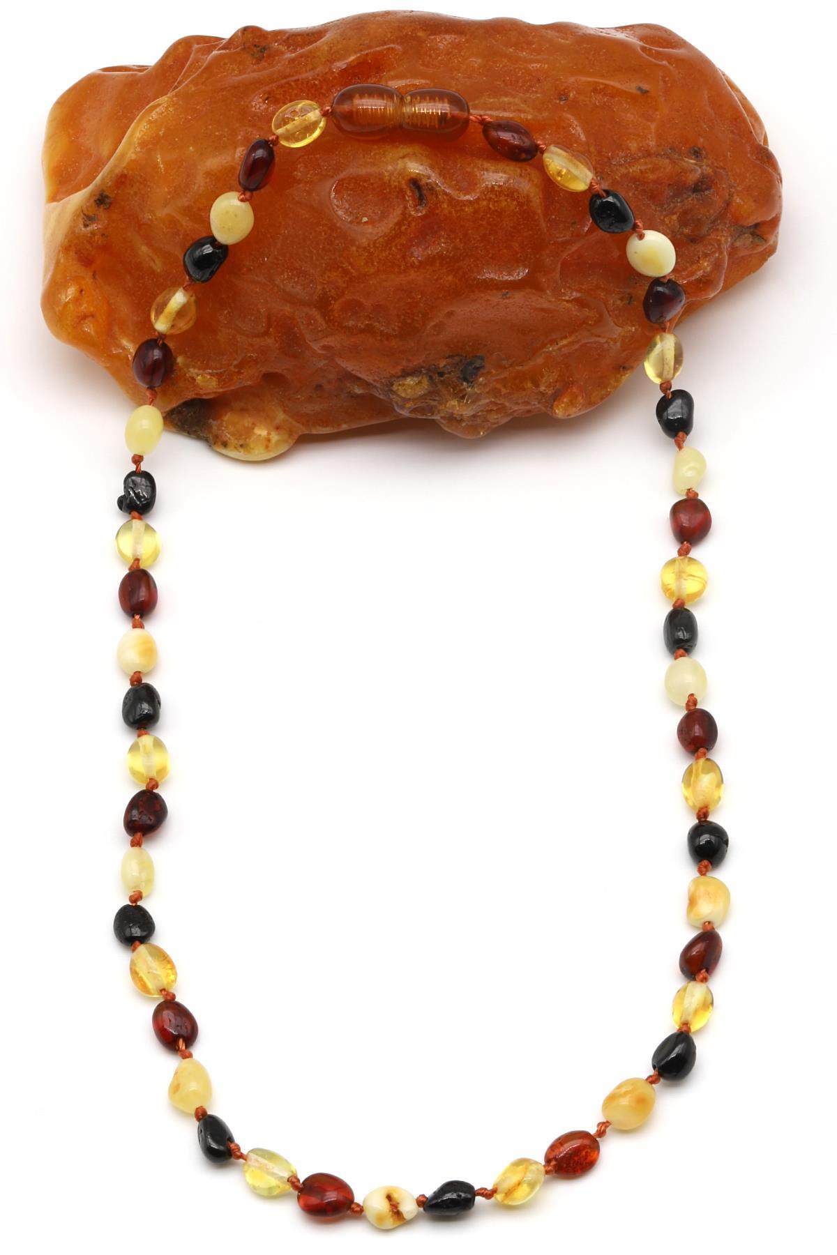 Damla Kehribar Bebek Diş Kolye – 34 cm