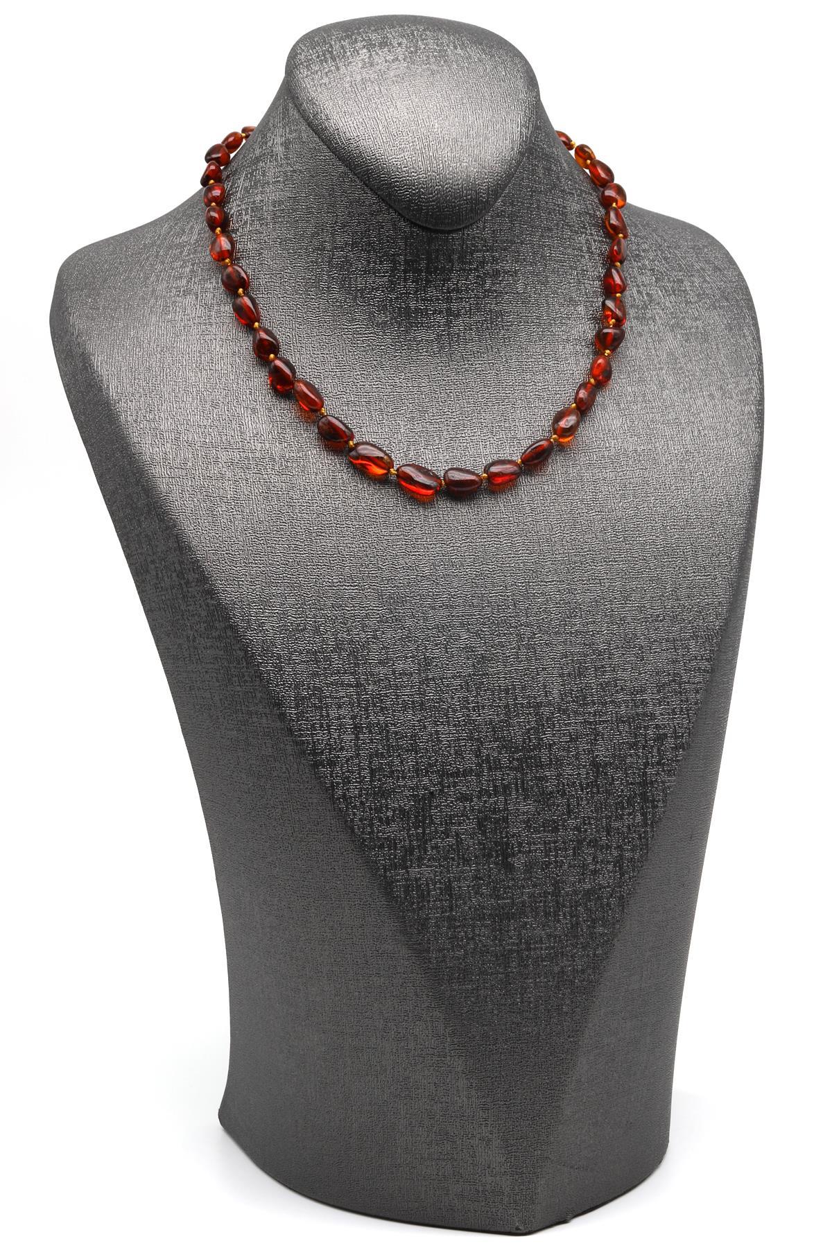 Damla Kehribar Bebek Diş Kolye – 34 cm