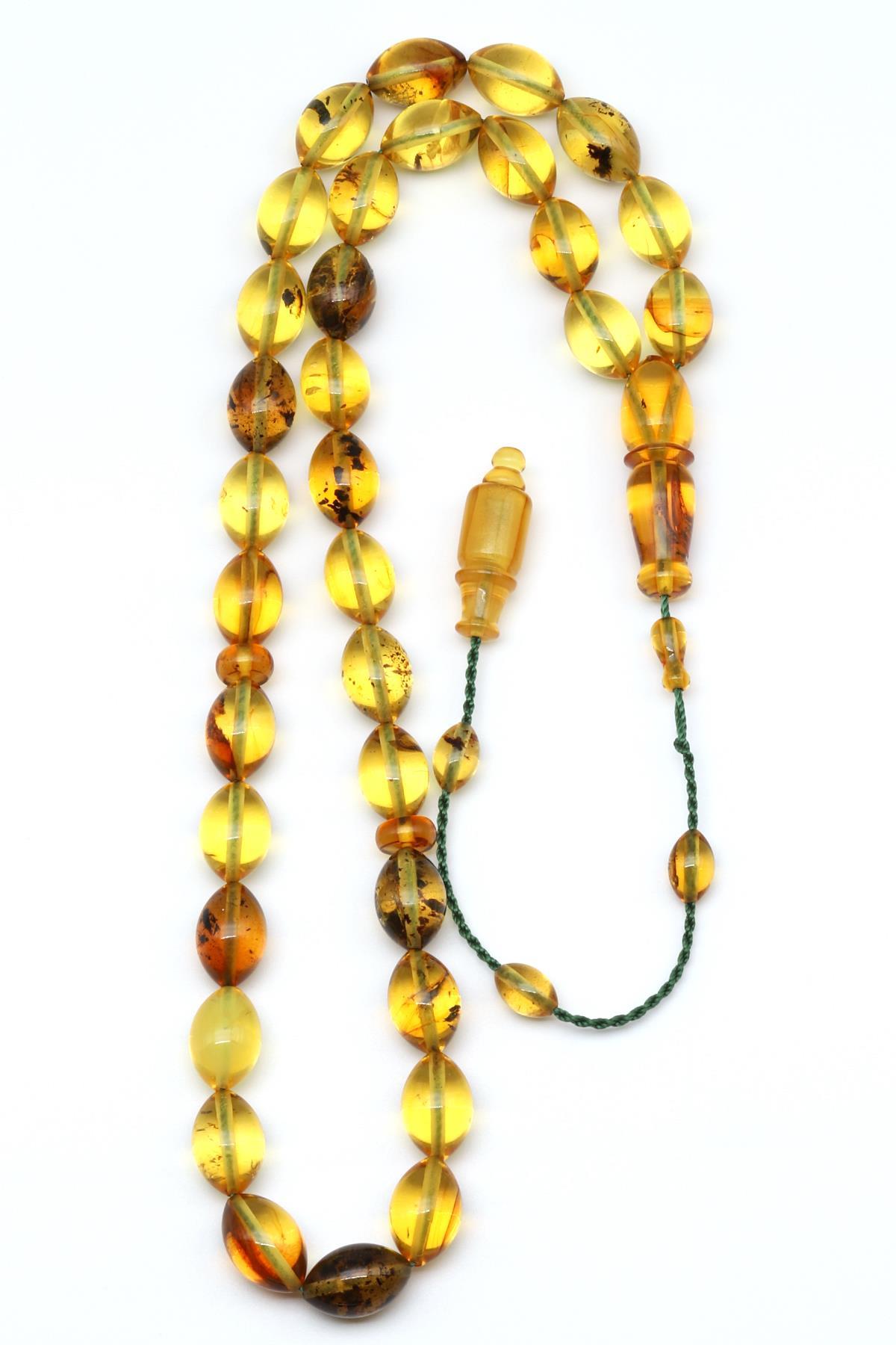 Damla Kehribar Beyzi Kesim Tesbih Litvanya Sertifikalı