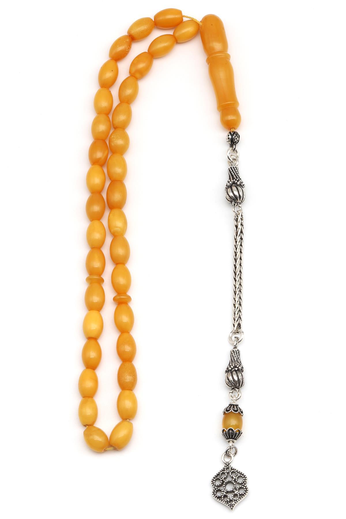 Damla Kehribar Beyzi Kesim Tesbih Litvanya Sertifikalı