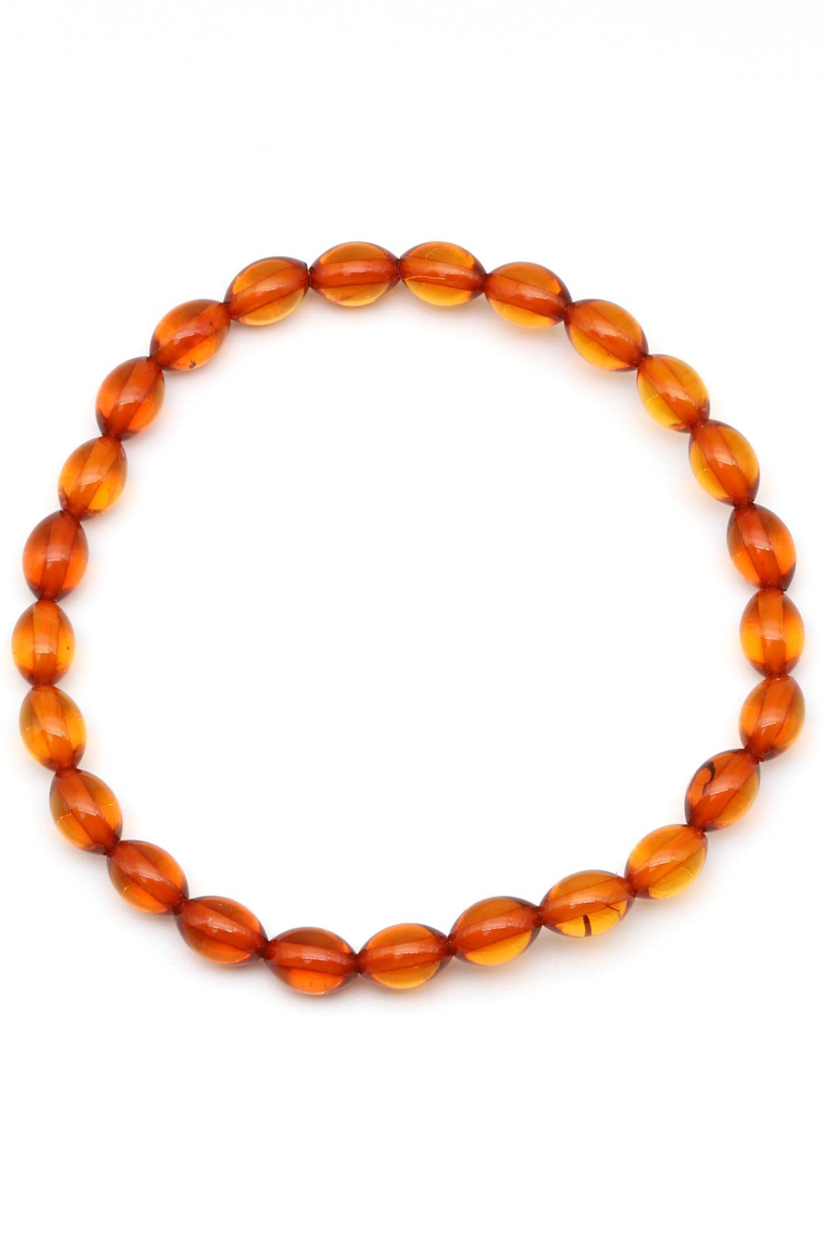 Damla Kehribar Bileklik 5 x 7 mm Arpa Kesim