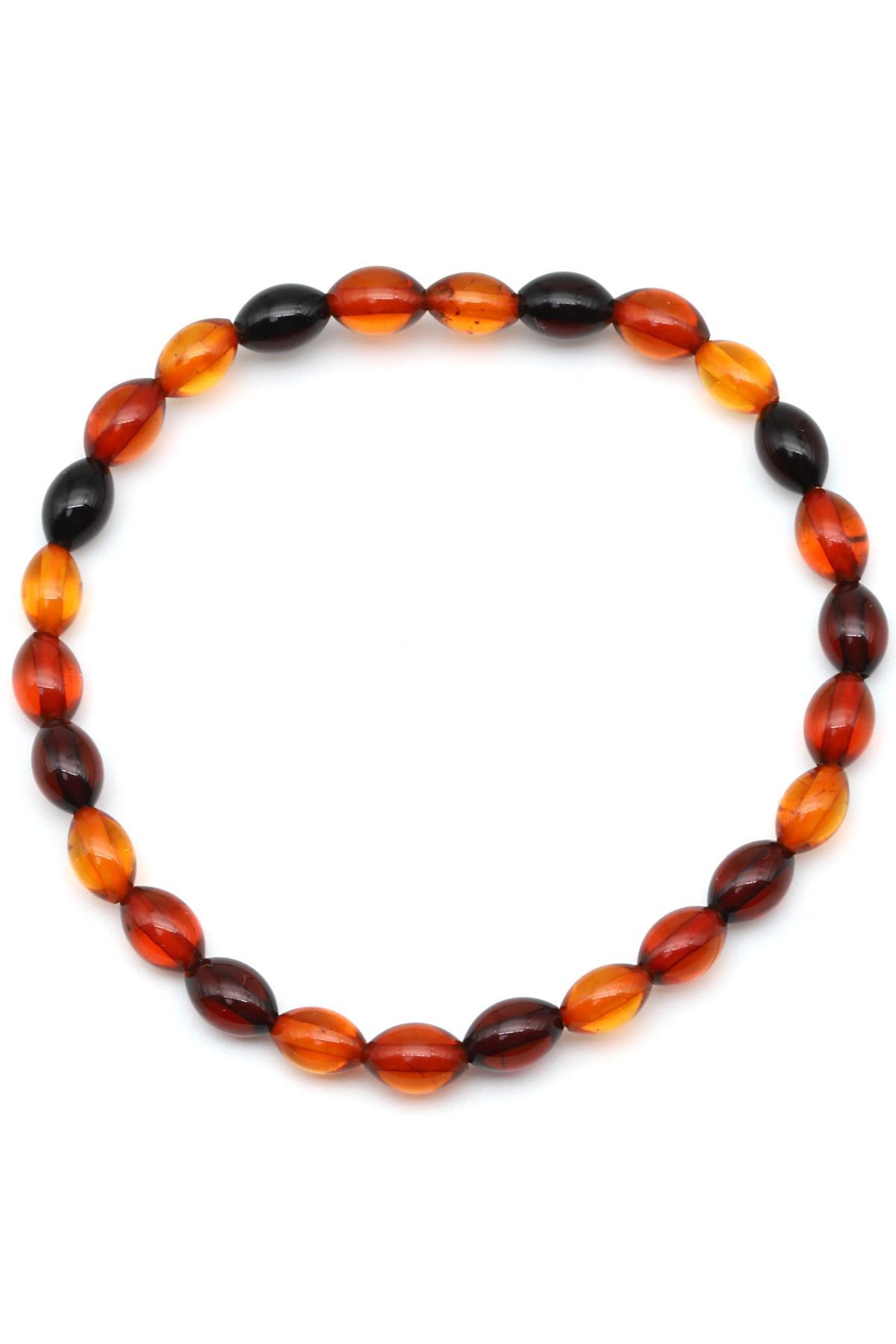 Damla Kehribar Bileklik 5 x 7 mm Arpa Kesim