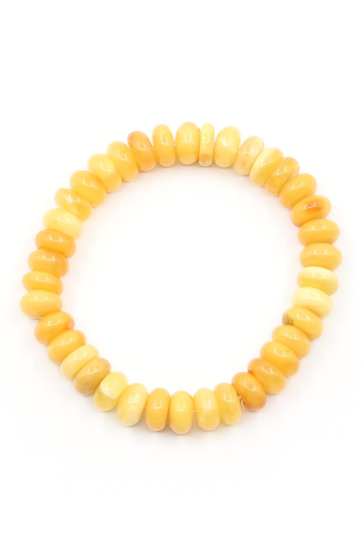 Damla Kehribar Bileklik 9 x 4 mm Rondel Kesim