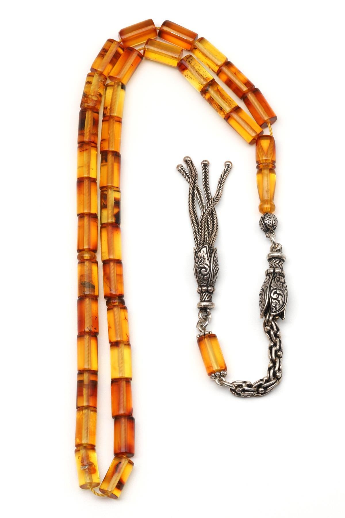 Damla Kehribar Kesme Silindir Kesim Tesbih Litvanya Sertifikalı