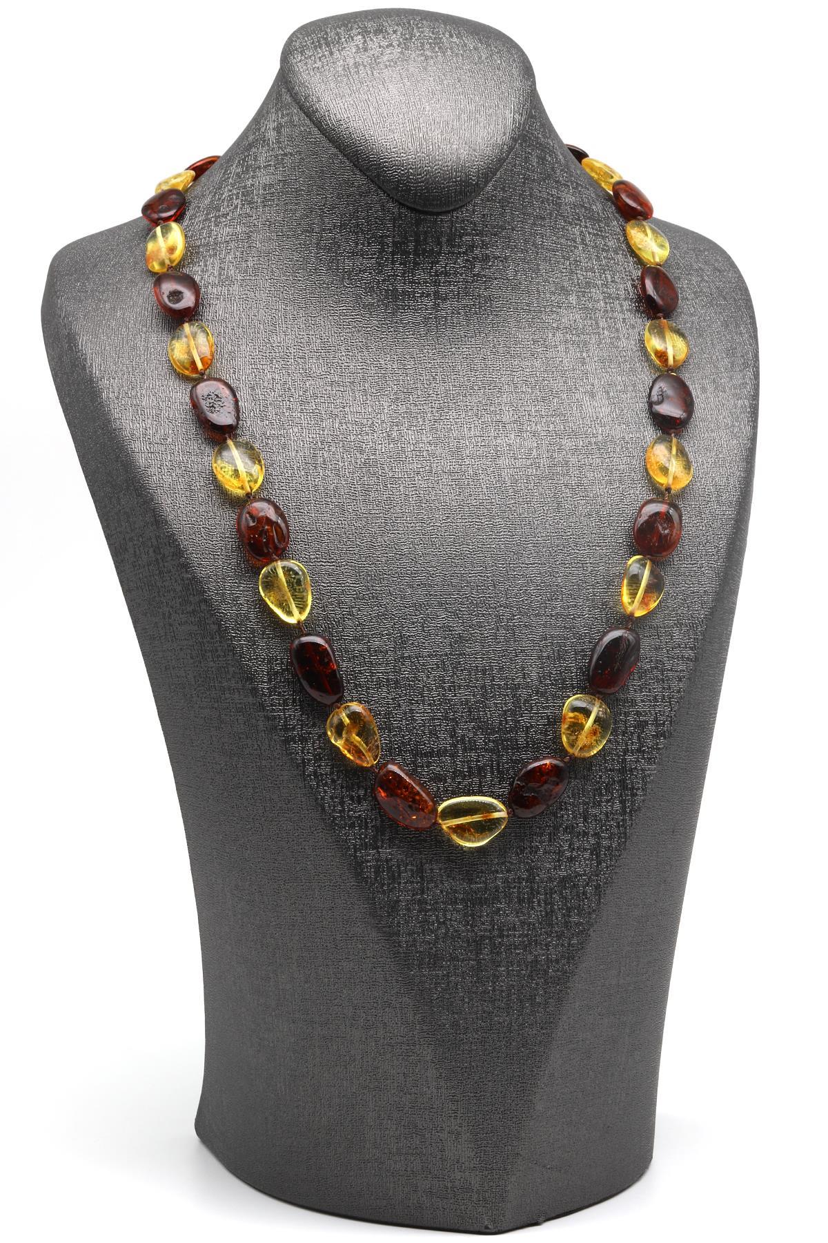 Damla Kehribar Kolye – 54 cm