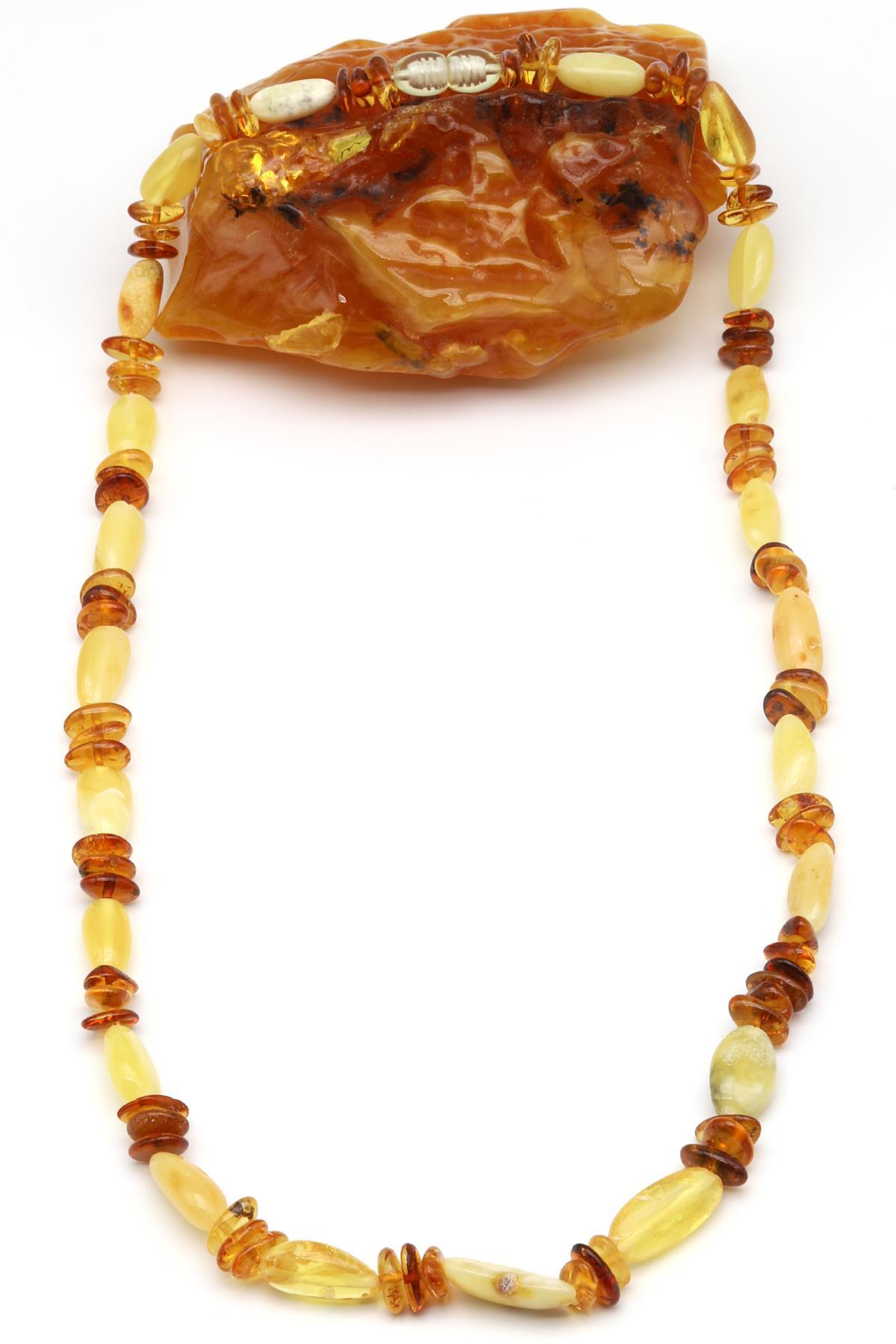 Damla Kehribar Kolye – 54 cm