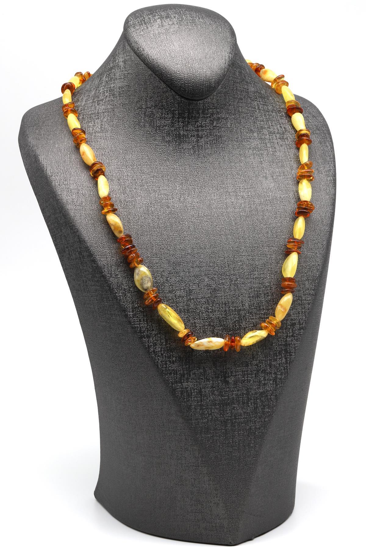 Damla Kehribar Kolye – 54 cm