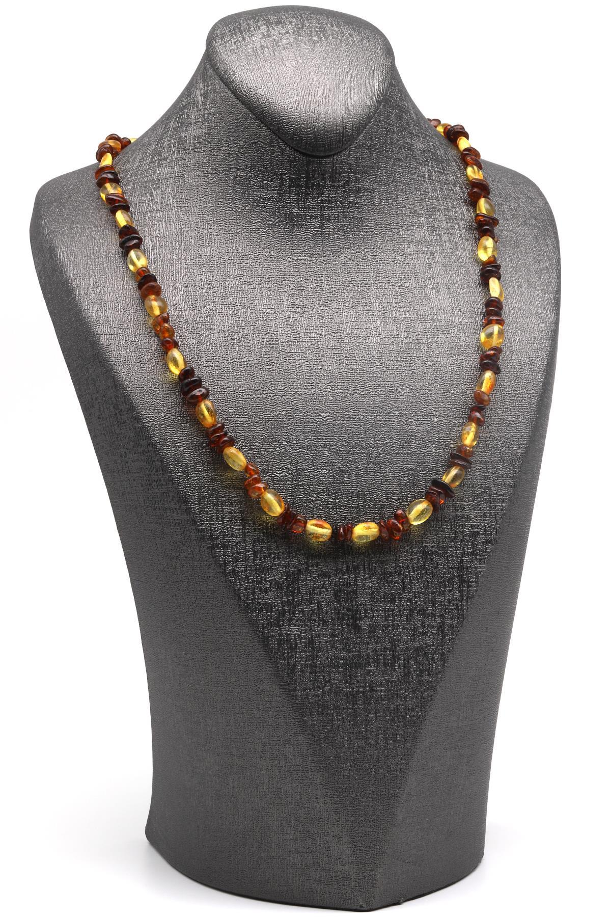 Damla Kehribar Kolye – 54 cm