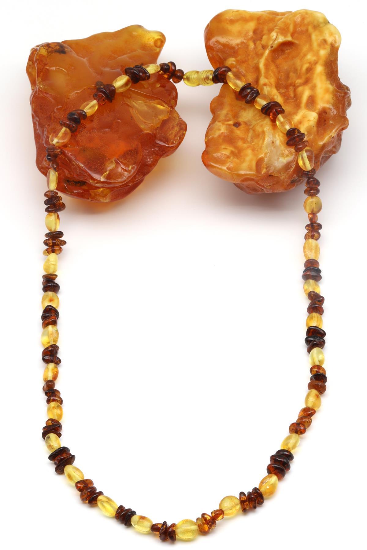 Damla Kehribar Kolye – 54 cm