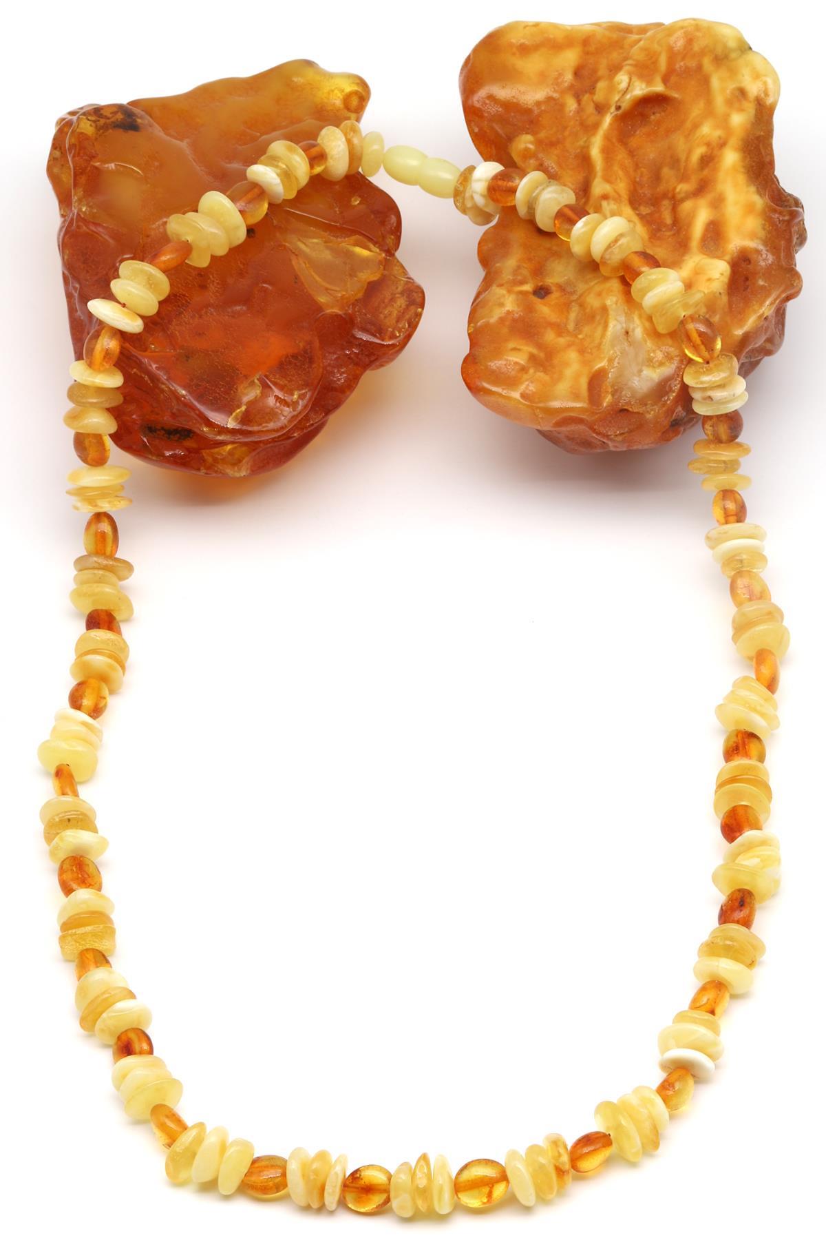 Damla Kehribar Kolye – 54 cm