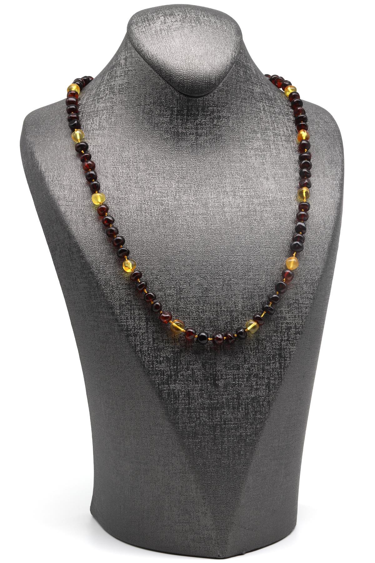 Damla Kehribar Kolye – 56 cm