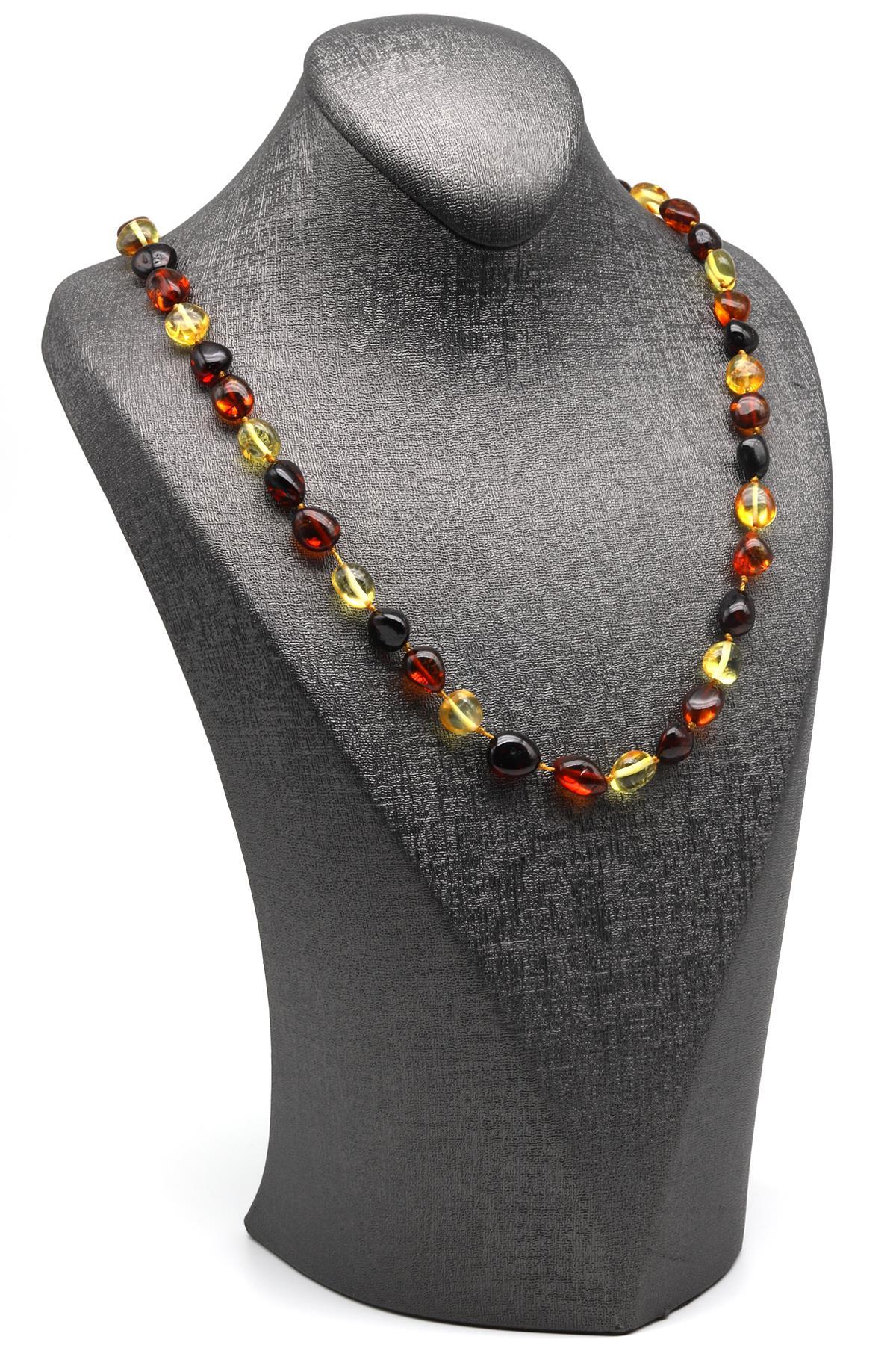 Damla Kehribar Kolye – 56 cm