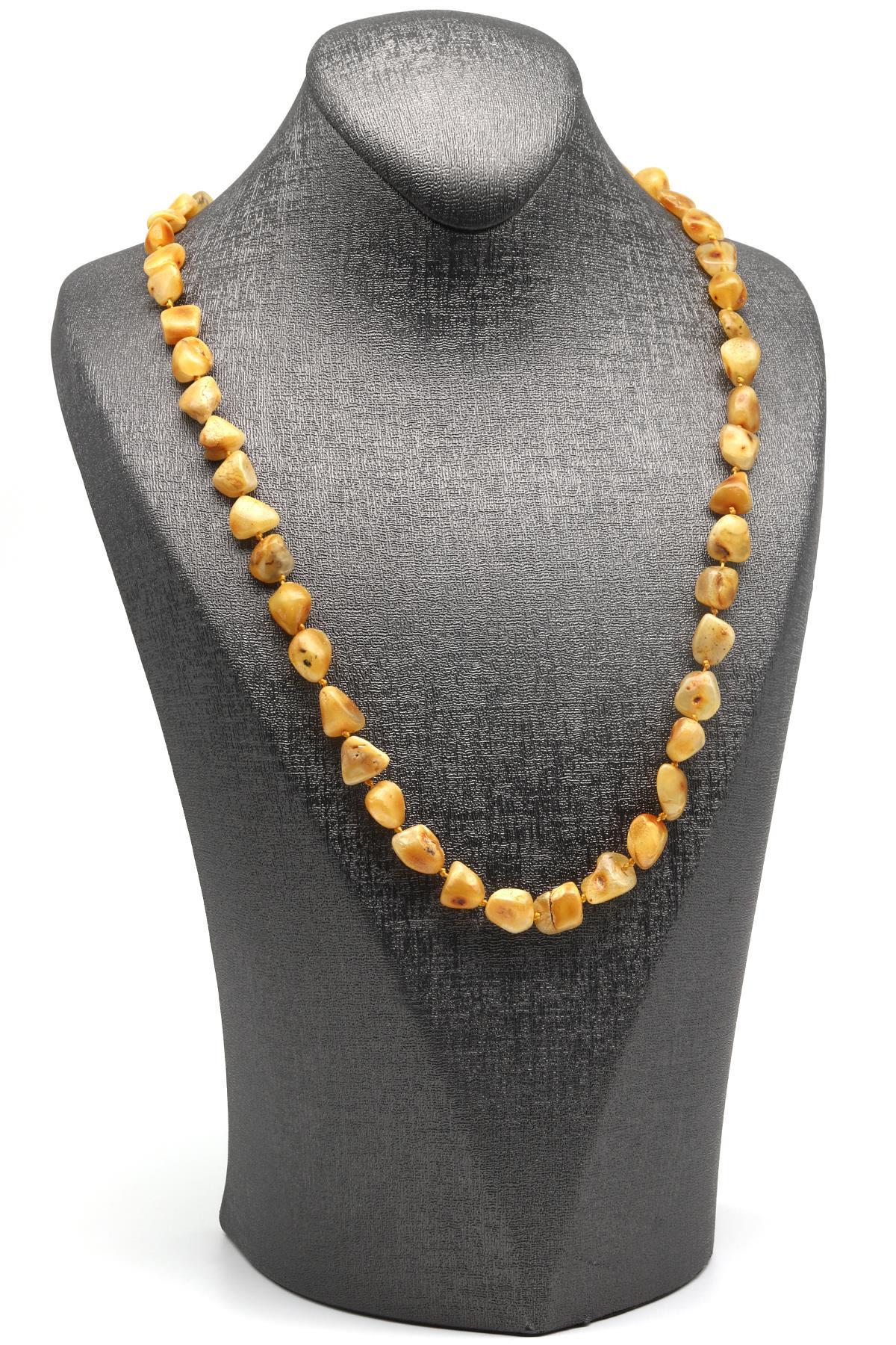 Damla Kehribar Kolye – 56 cm