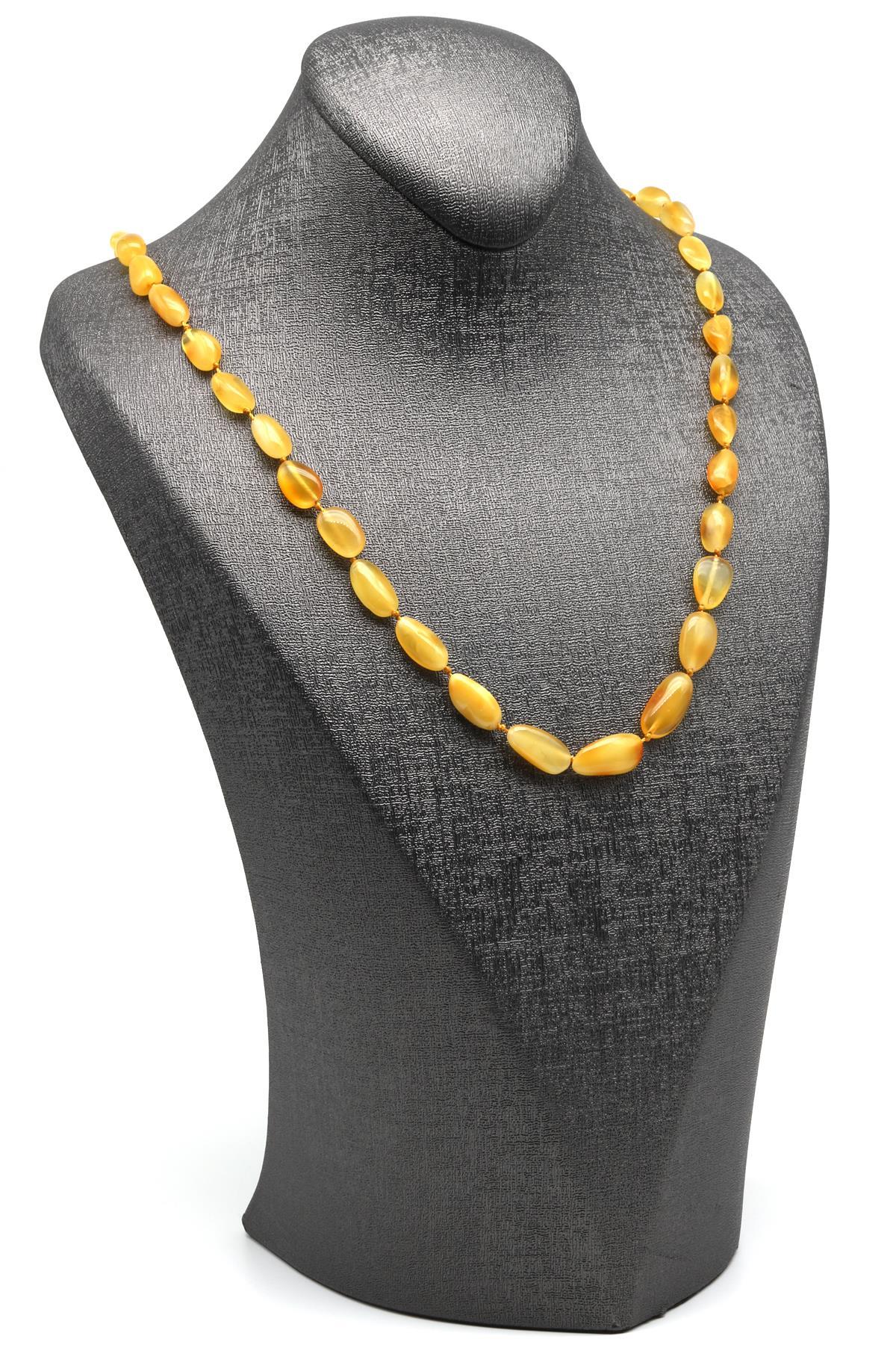 Damla Kehribar Kolye – 56 cm