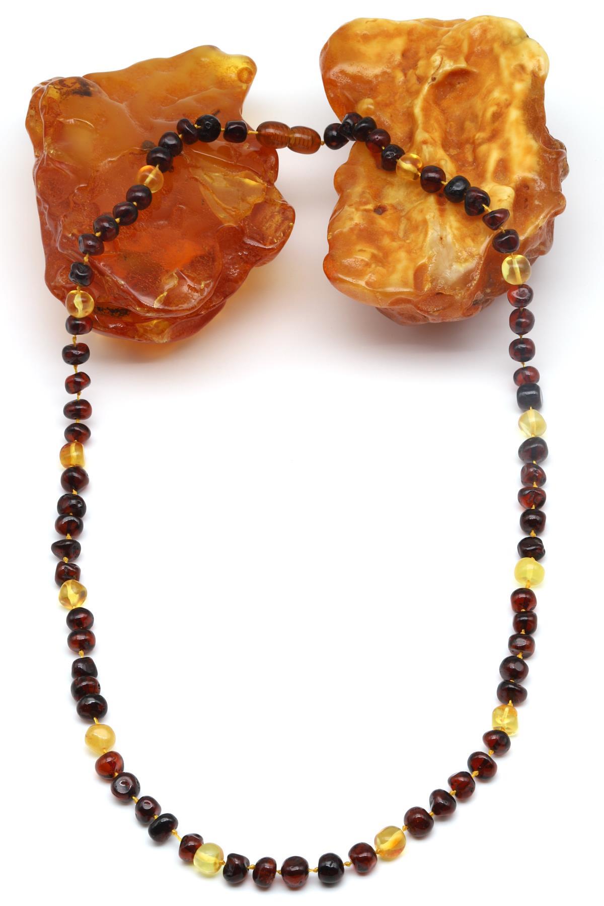 Damla Kehribar Kolye – 56 cm