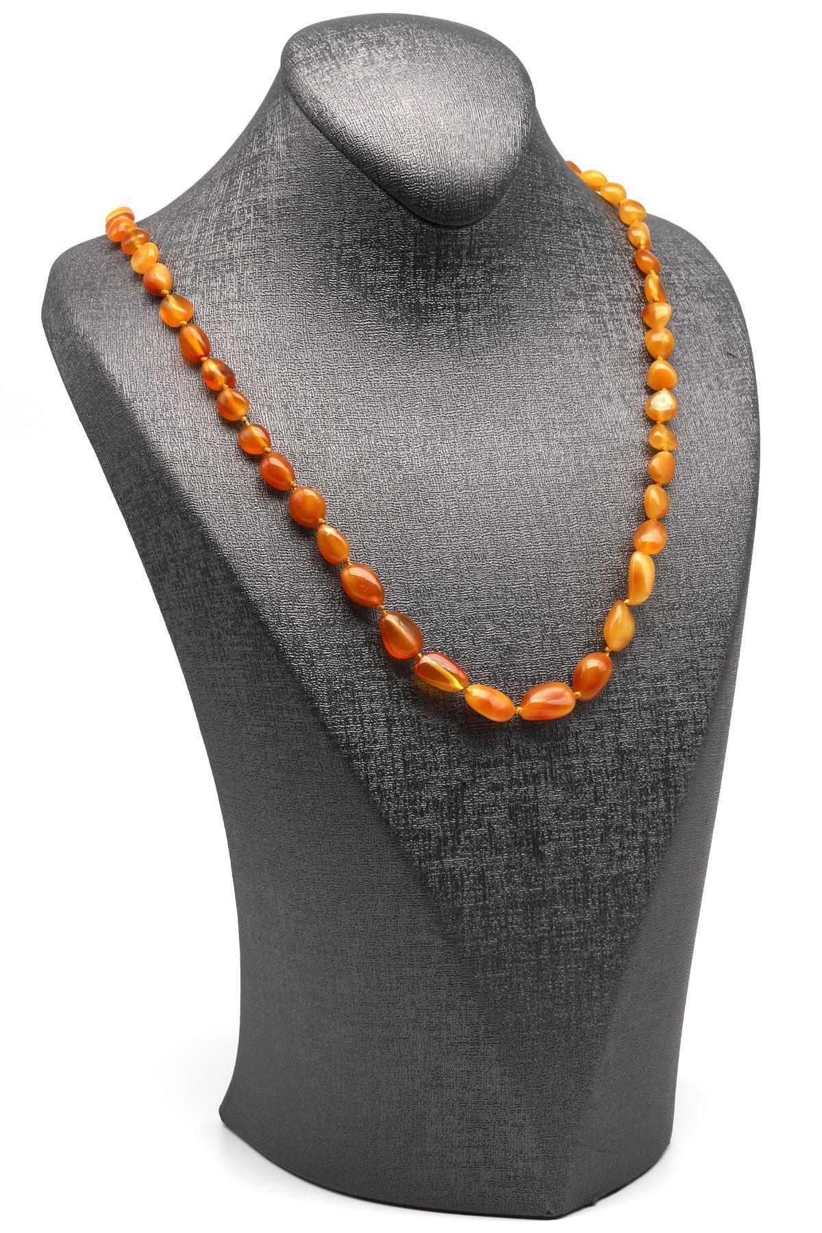 Damla Kehribar Kolye – 58 cm