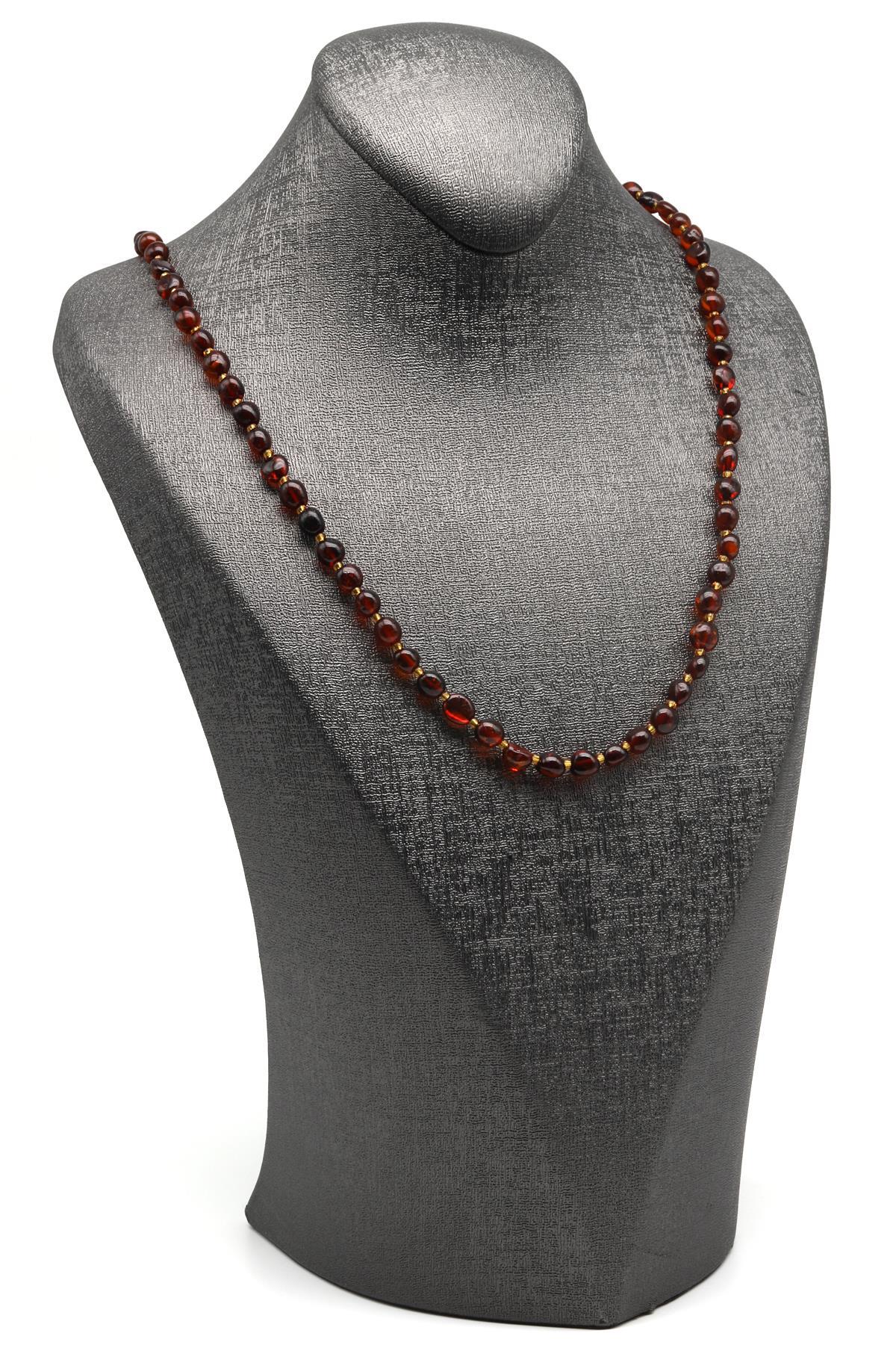 Damla Kehribar Kolye – 58 cm