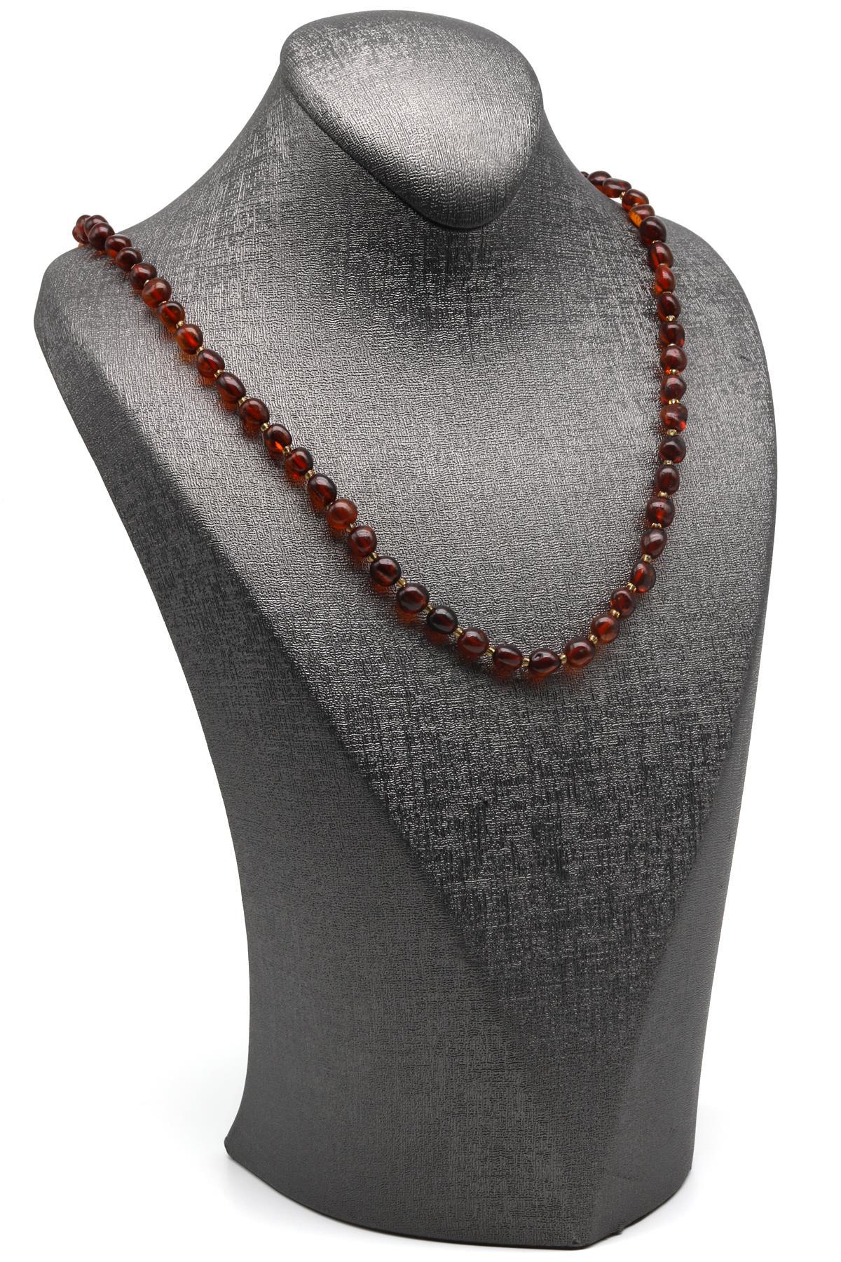 Damla Kehribar Kolye – 58 cm