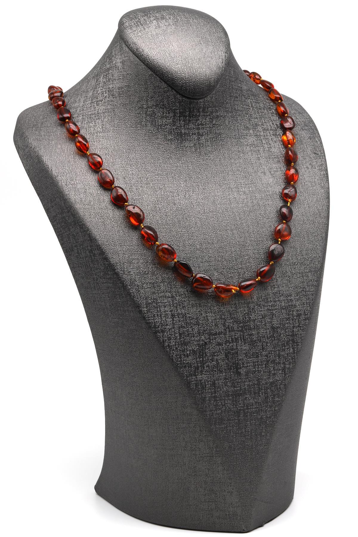 Damla Kehribar Kolye – 58 cm