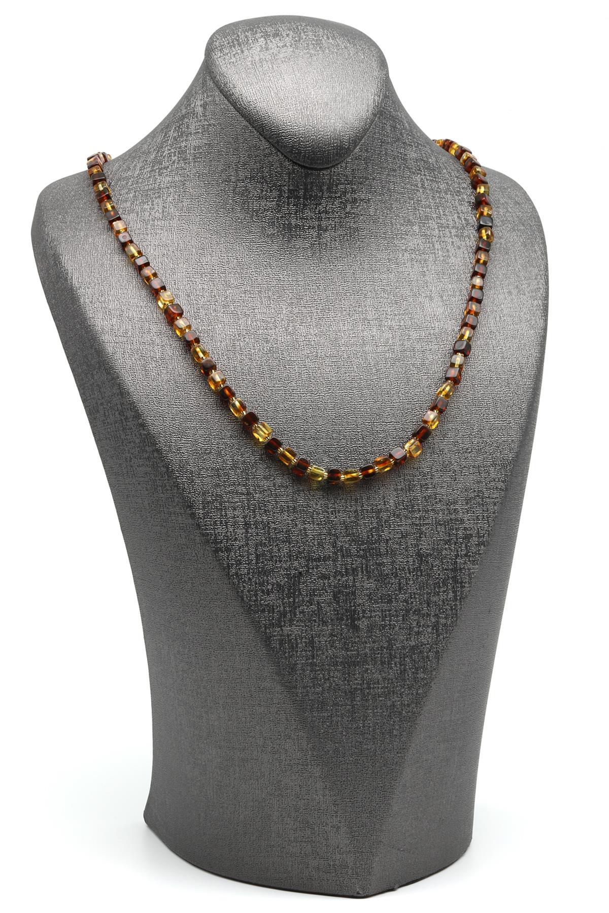 Damla Kehribar Kolye – 58 cm