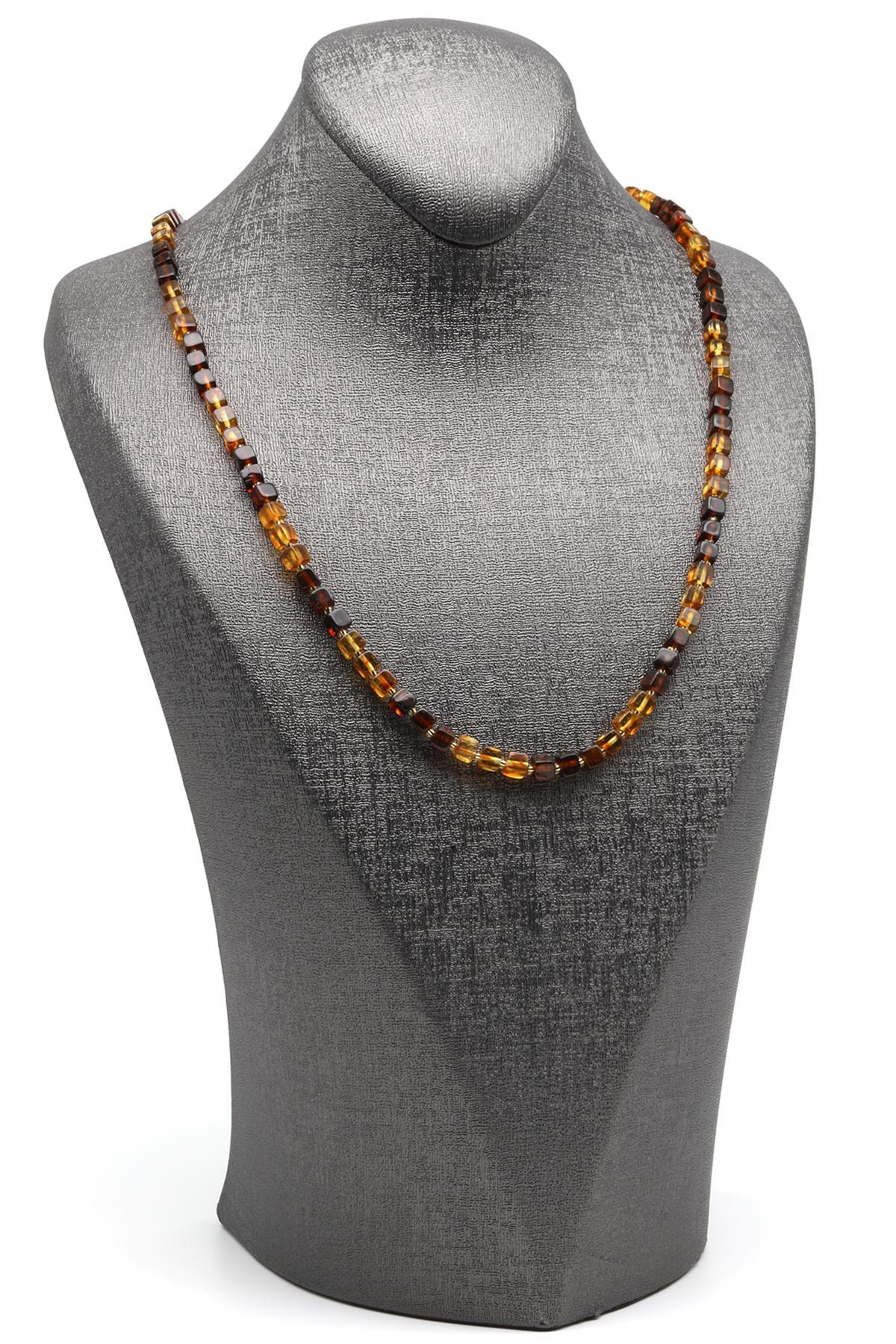 Damla Kehribar Kolye – 58 cm