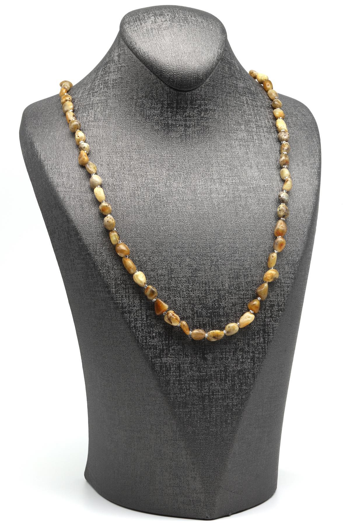 Damla Kehribar Kolye – 60 cm