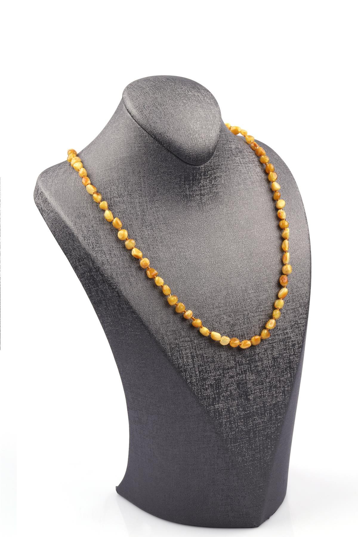 Damla Kehribar Kolye – 60 cm