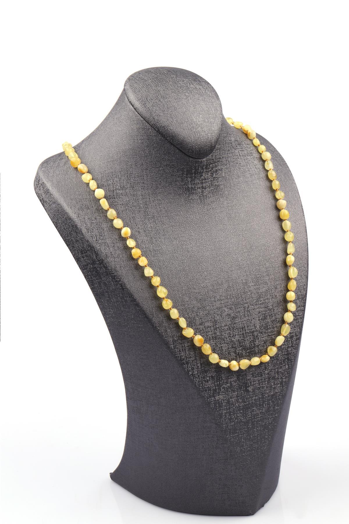 Damla Kehribar Kolye – 62 cm