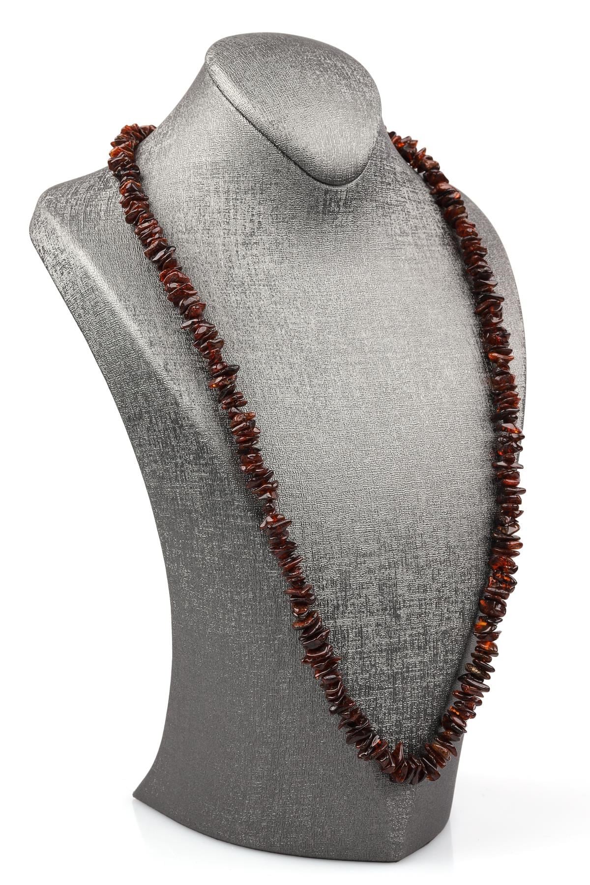 Damla Kehribar Kolye – 64 cm