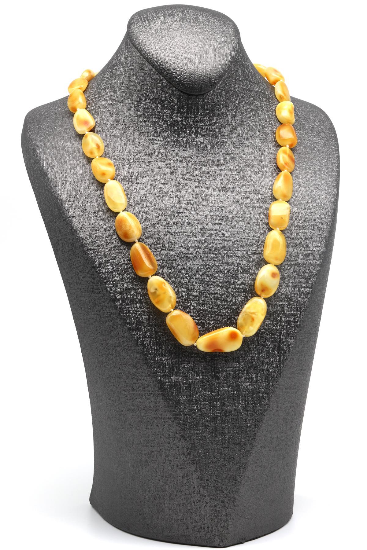 Damla Kehribar Kolye – 64 cm