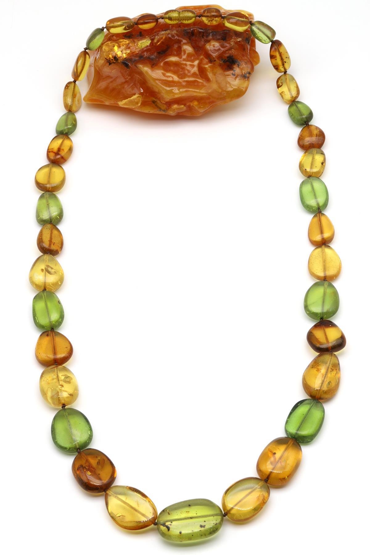 Damla Kehribar Kolye - 68 cm