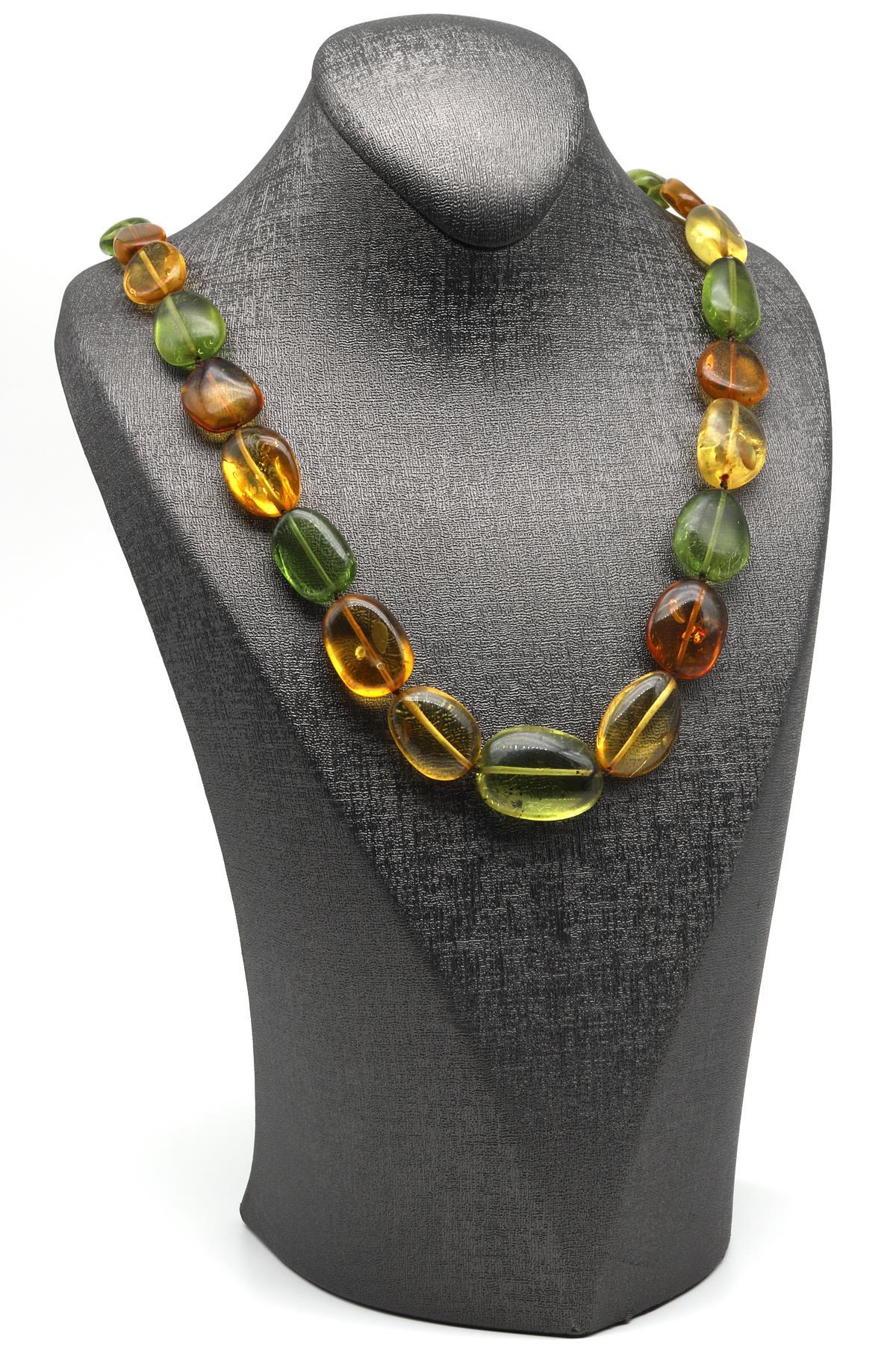 Damla Kehribar Kolye - 68 cm