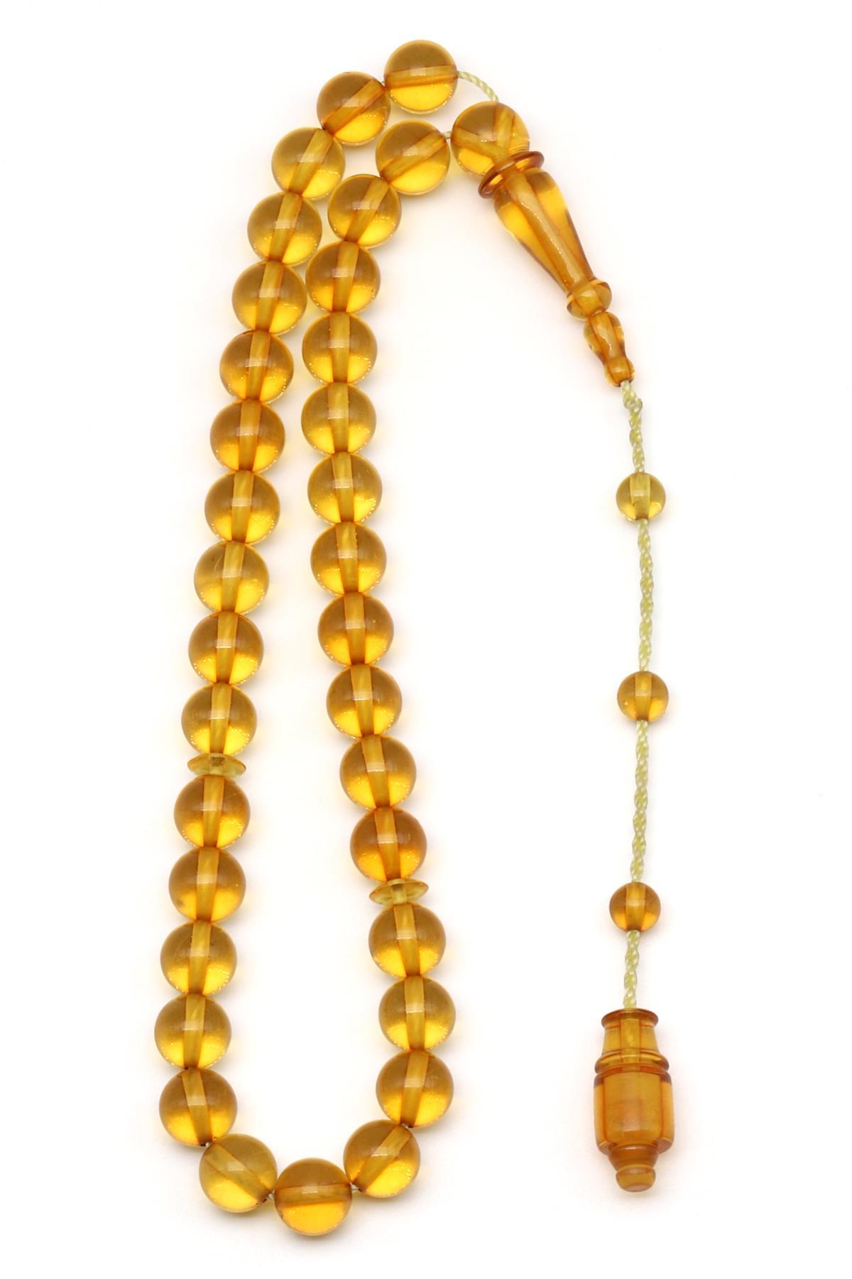 Damla Kehribar Küre Kesim Tesbih Litvanya Sertifikalı