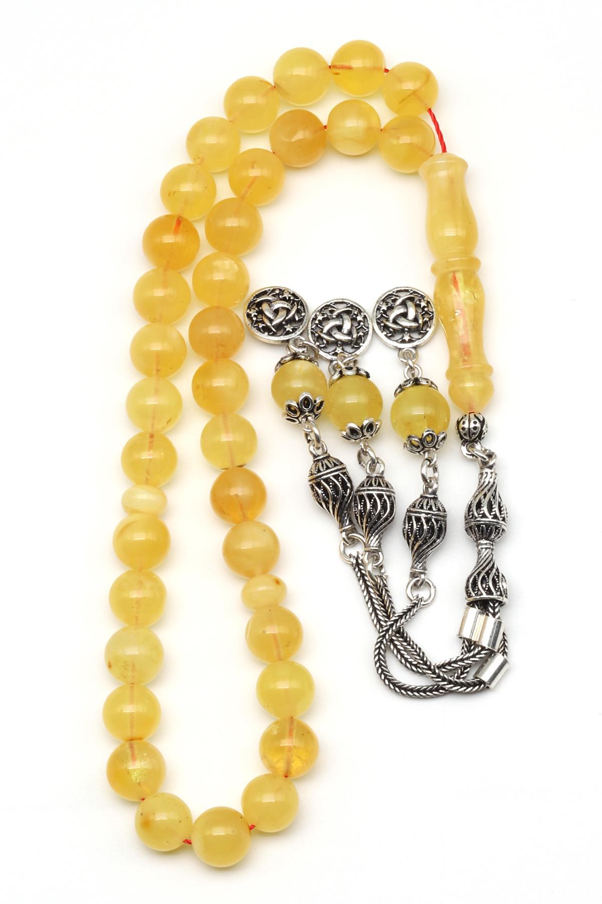 Damla Kehribar Küre Kesim Tesbih Litvanya Sertifikalı