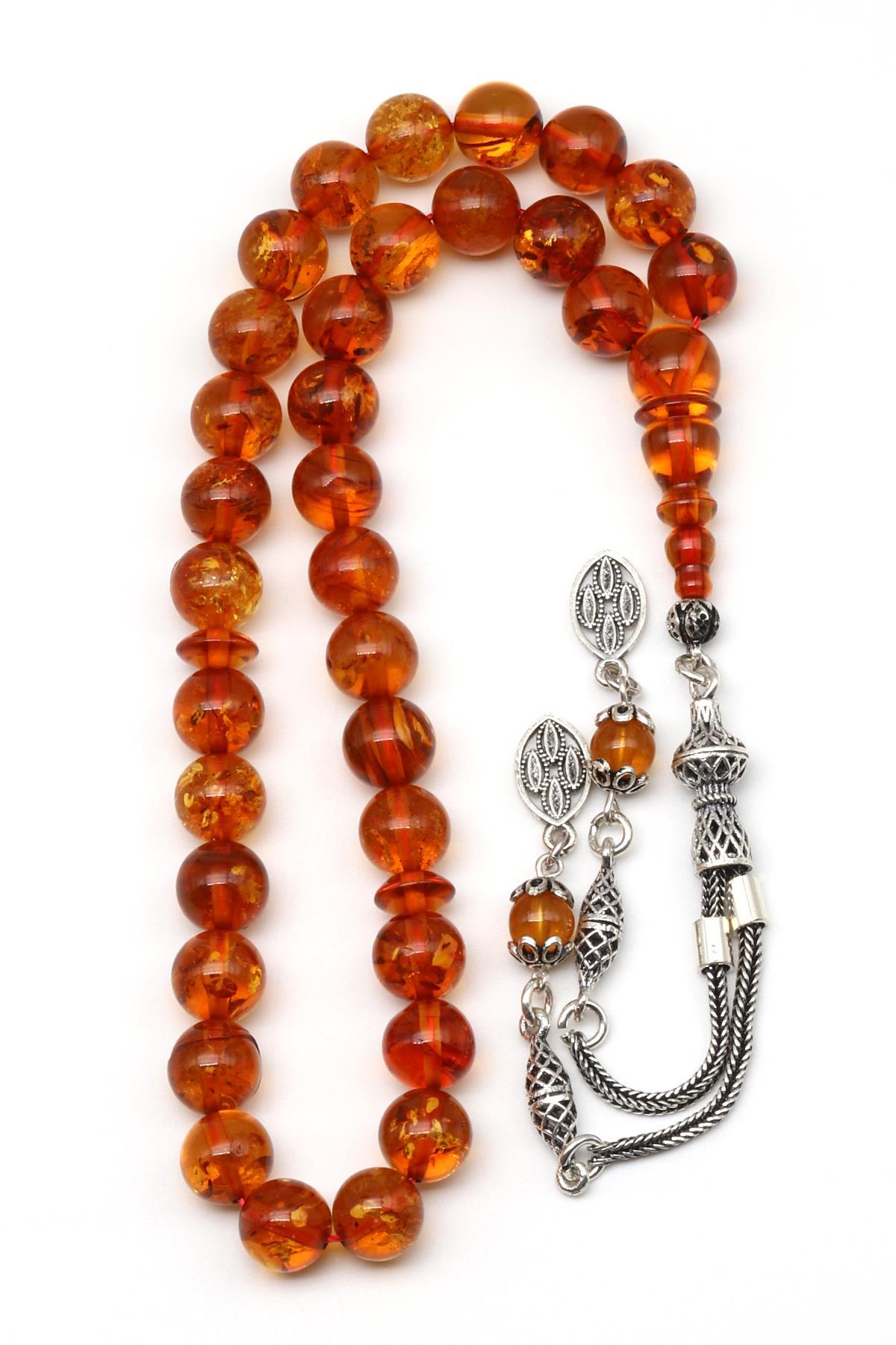 Damla Kehribar Küre Kesim Tesbih Litvanya Sertifikalı