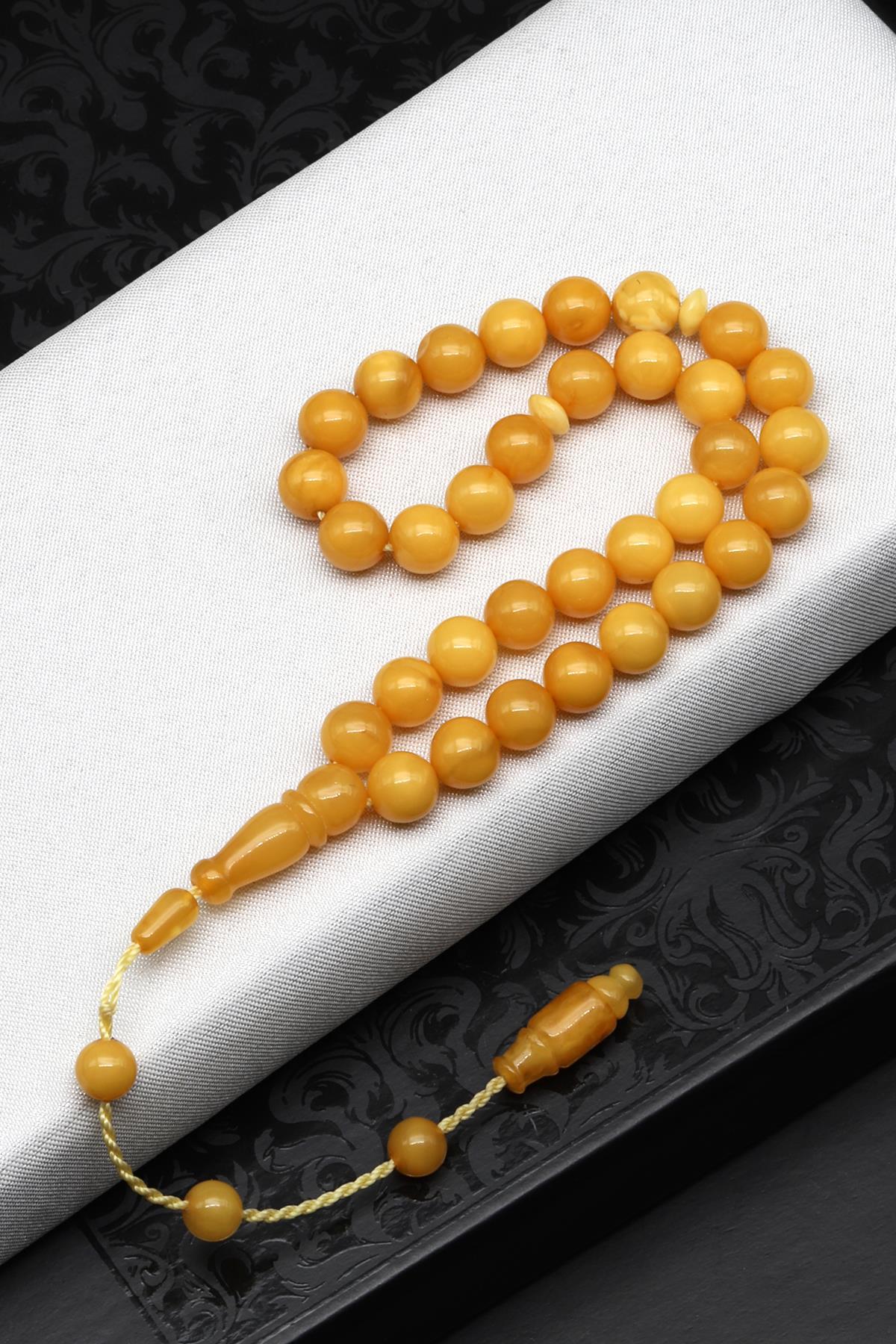 Damla Kehribar Küre Kesim Tesbih Litvanya Sertifikalı