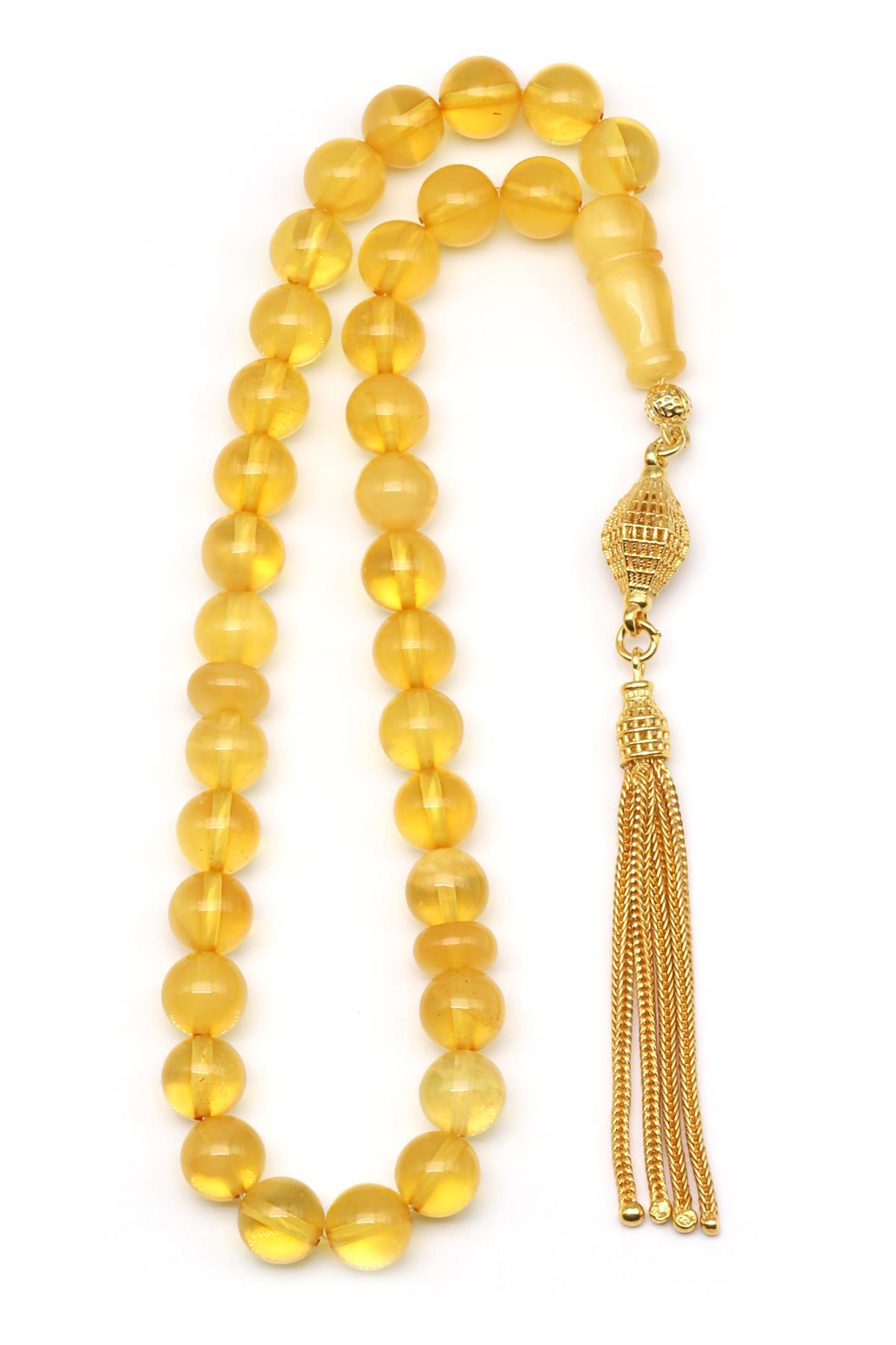 Damla Kehribar Küre Kesim Tesbih Litvanya Sertifikalı