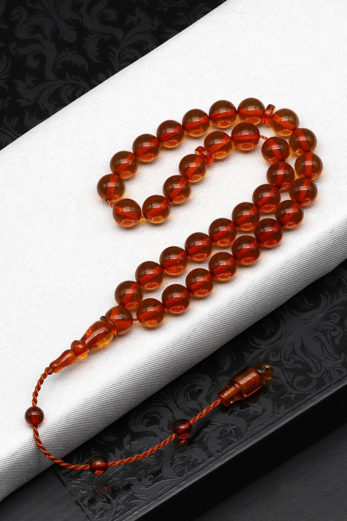 Damla Kehribar Küre Kesim Tesbih Litvanya Sertifikalı