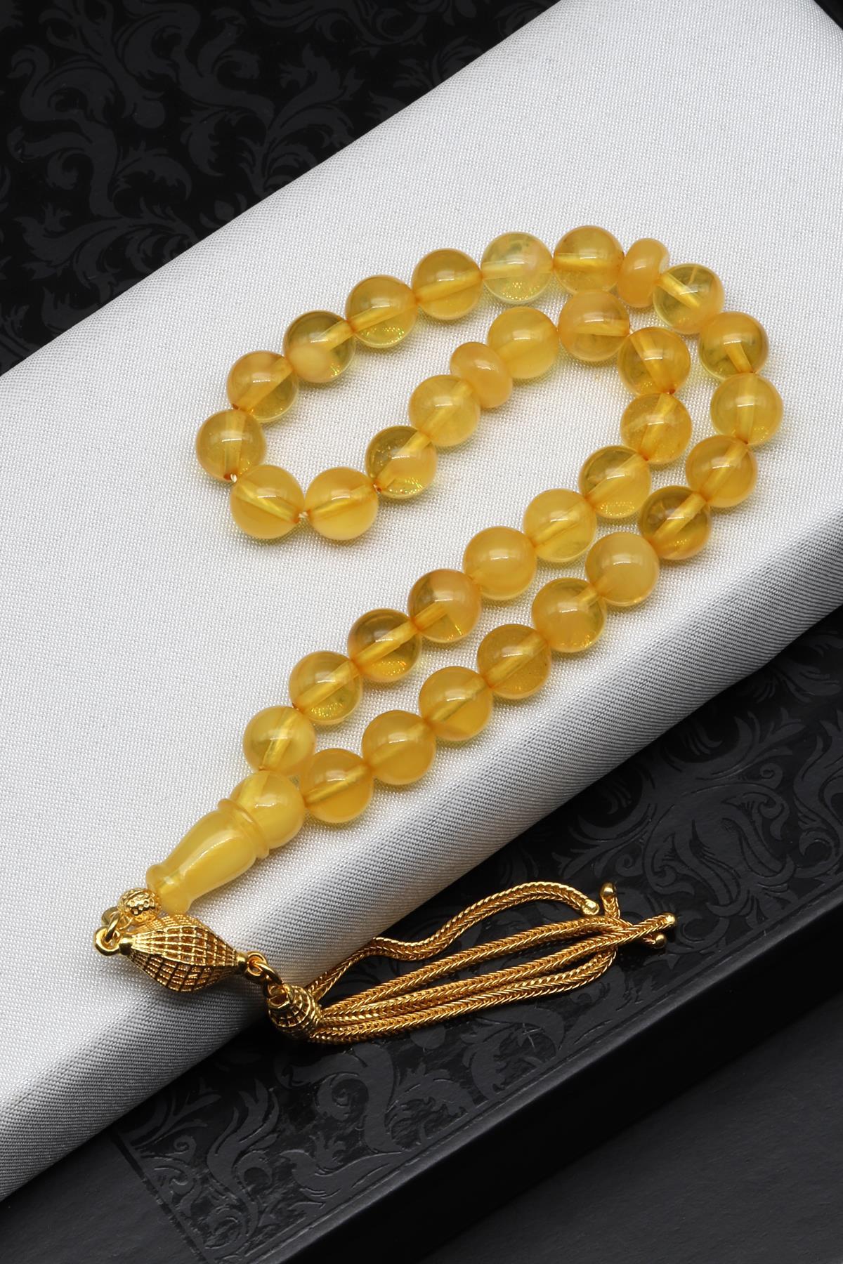 Damla Kehribar Küre Kesim Tesbih Litvanya Sertifikalı